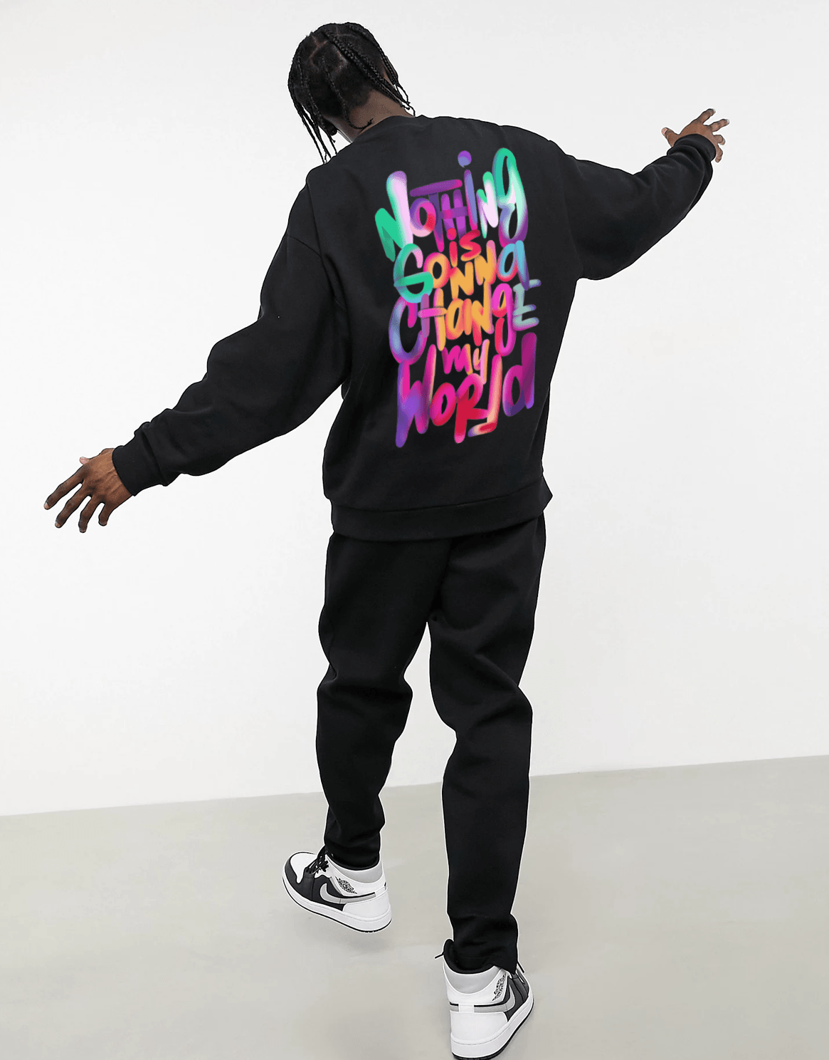 My World Oversize Sweatshirt Siyah