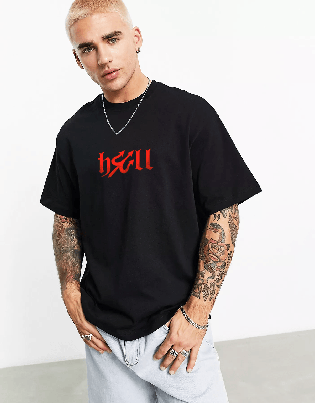 Hell Oversize Tshirt Siyah