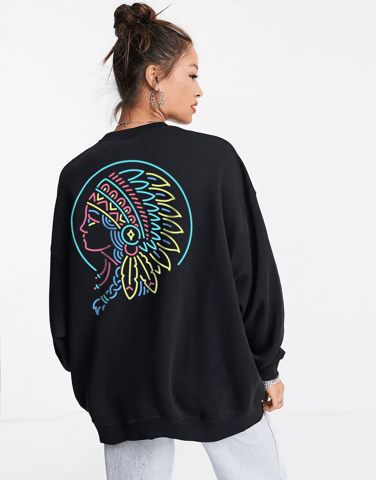 Mohican Oversize Sweatshirt Siyah