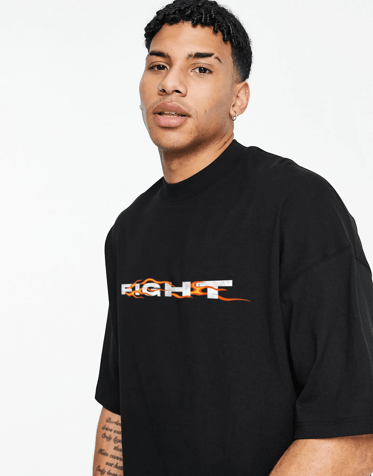 Fight Oversize T-shirt Siyah