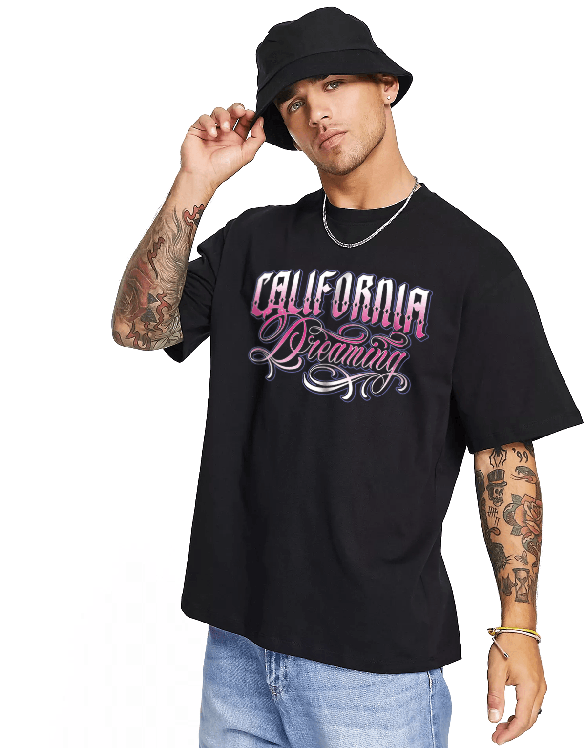 California Dreaming Oversize Tshirt Siyah