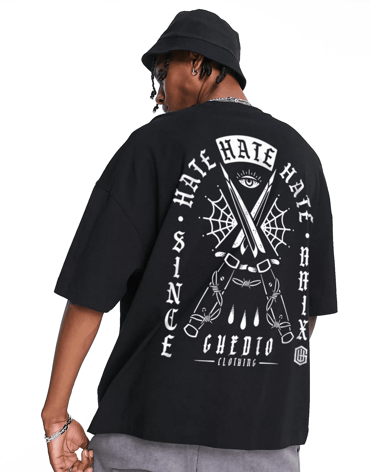 Hate Oversize T-shirt Siyah