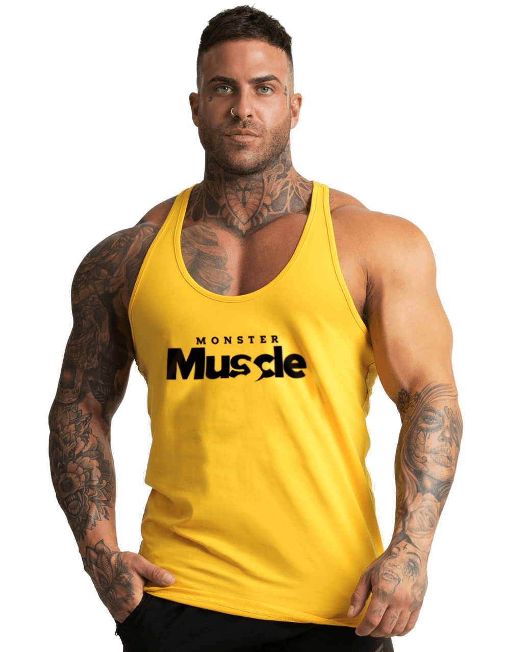 Monster Muscle Gym Fitness Tank Top Sporcu Atleti