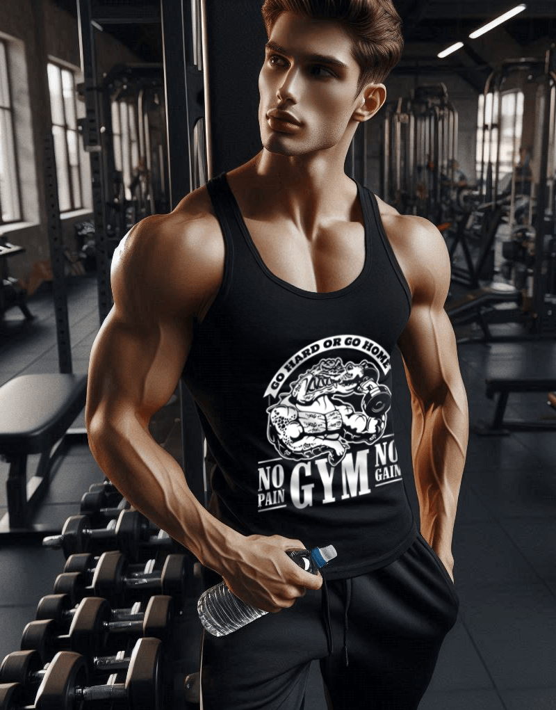 Go Hard Fitness Gym Tank Top Sporcu Atleti Siyah