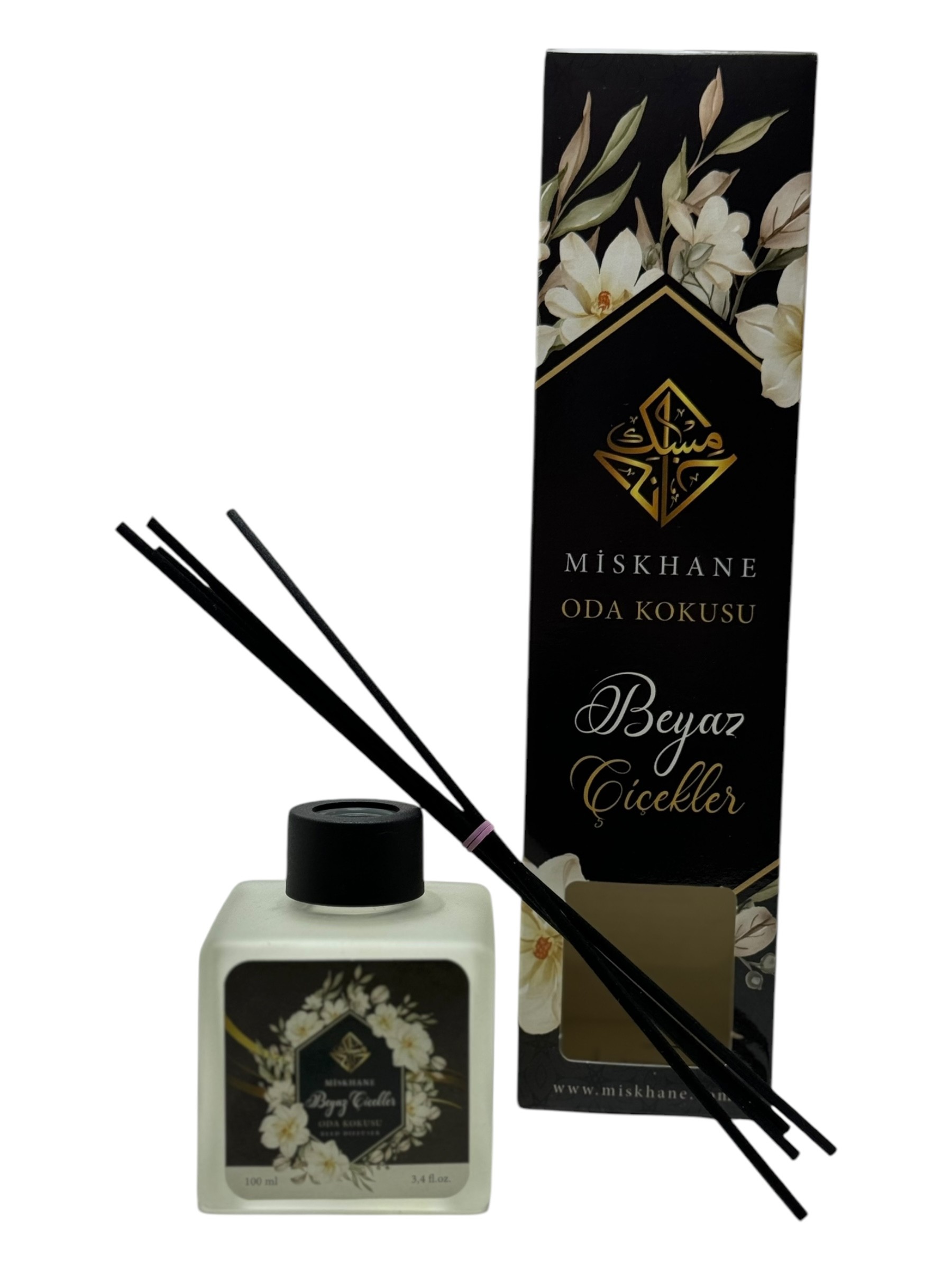 Beyaz Çiçekler Oda Kokusu Bambu Çubuklu 100ML