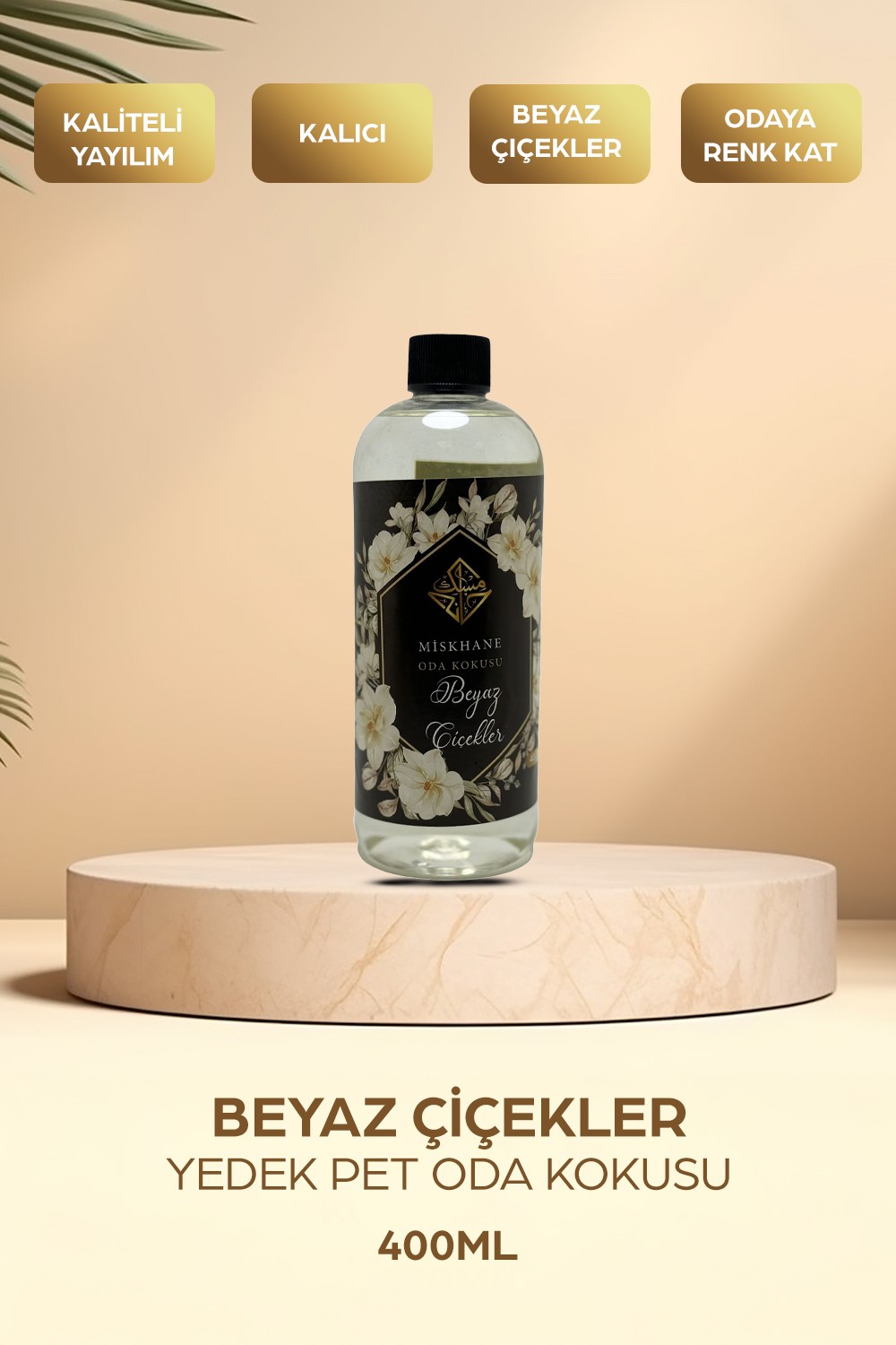 Beyaz Çiçekler Yedek Pet Oda Kokusu
