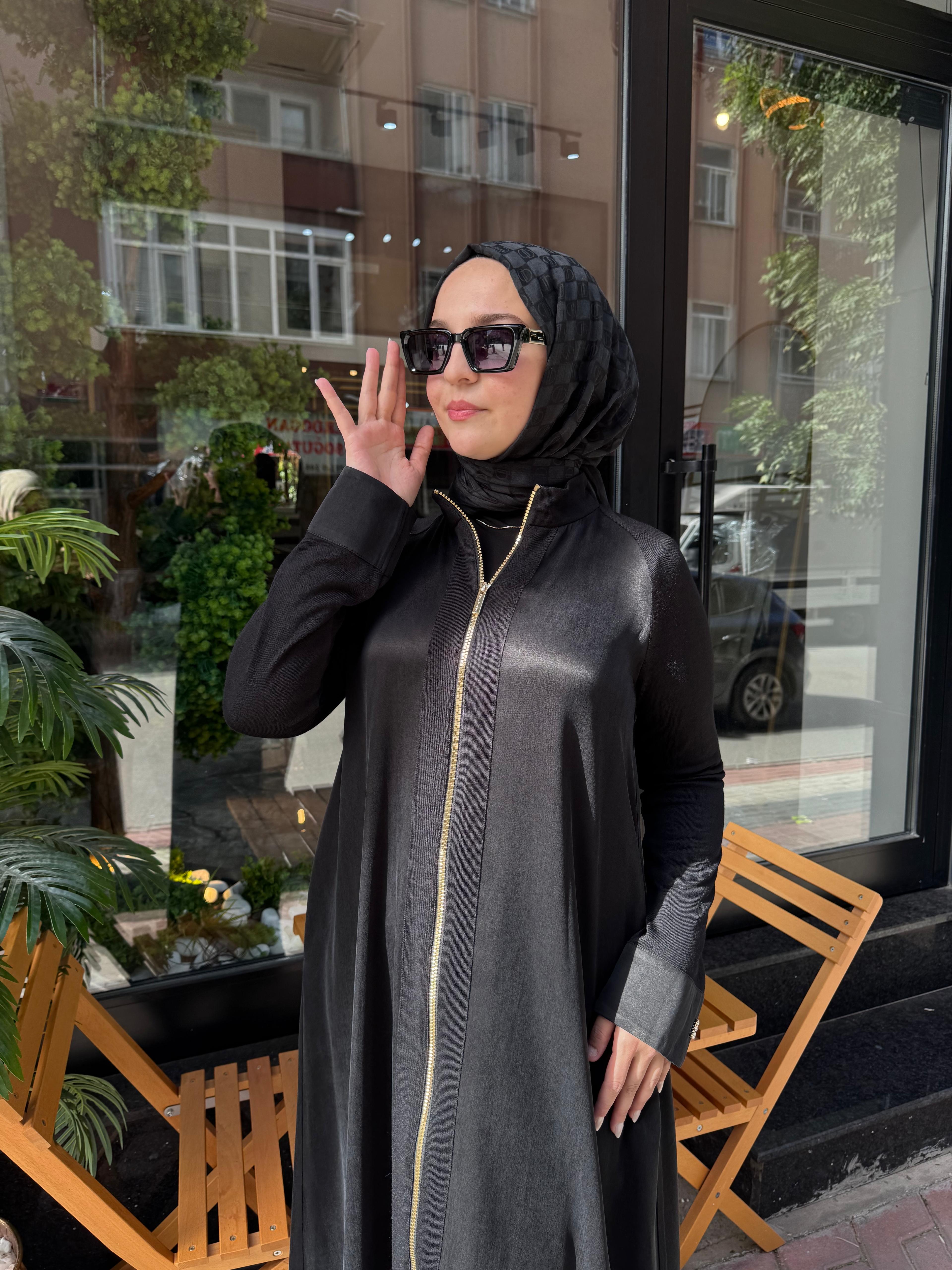 MİSS DALİDA Tam Boy İpek Qupro Giy/Çık Kap