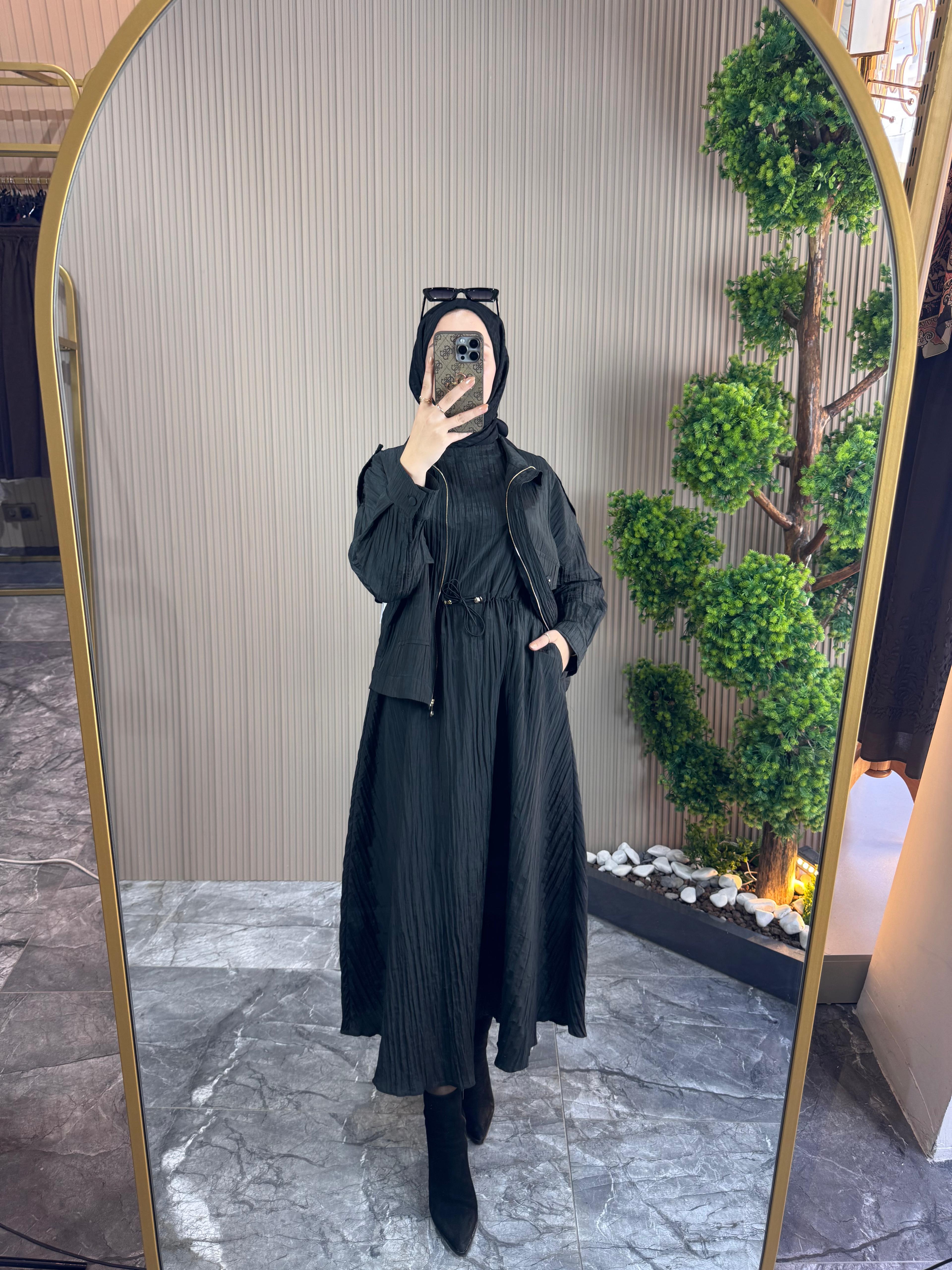 GHİSA Kırıştırma detaylı ceketli elbise