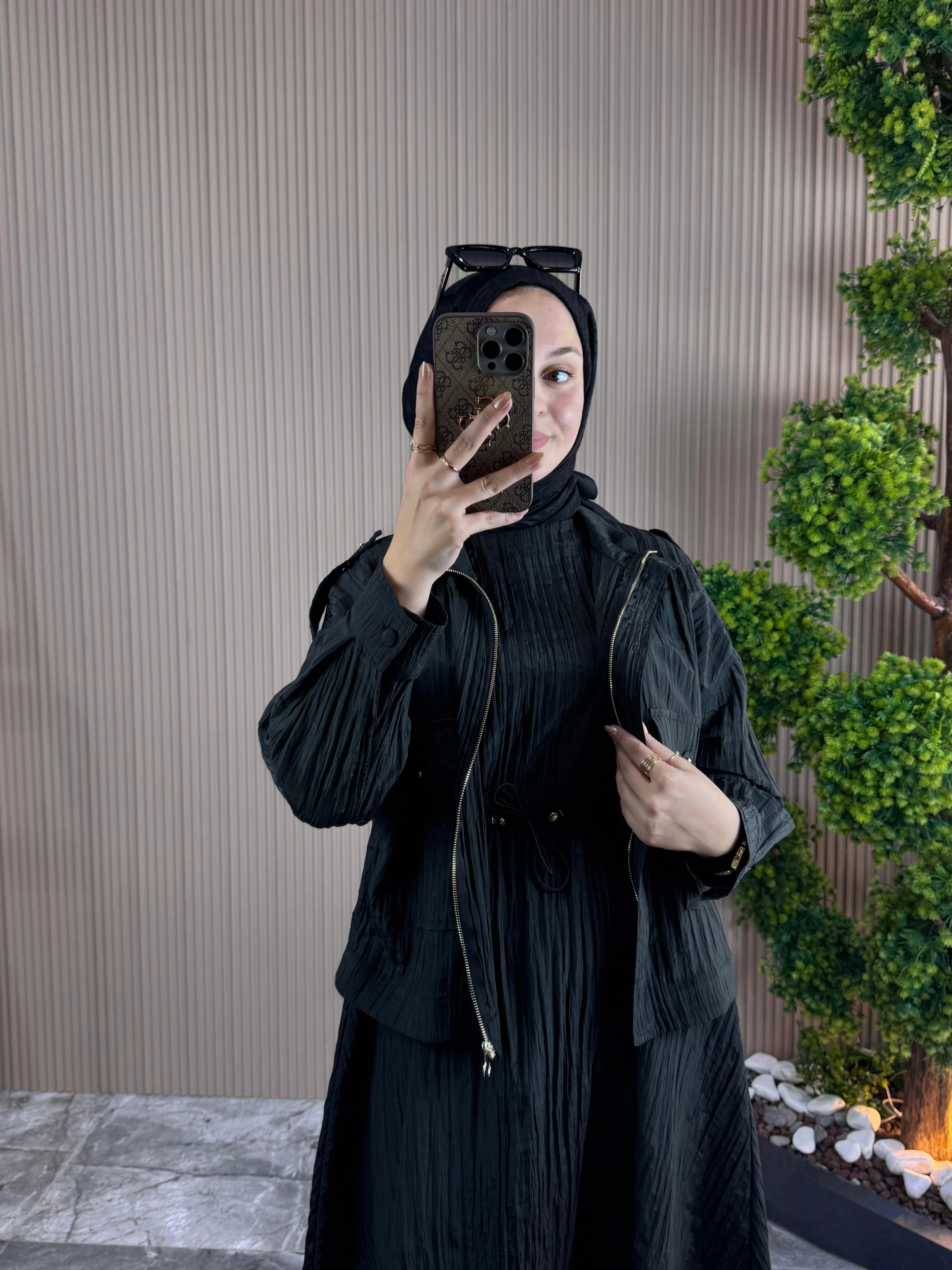 GHİSA Kırıştırma detaylı ceketli elbise