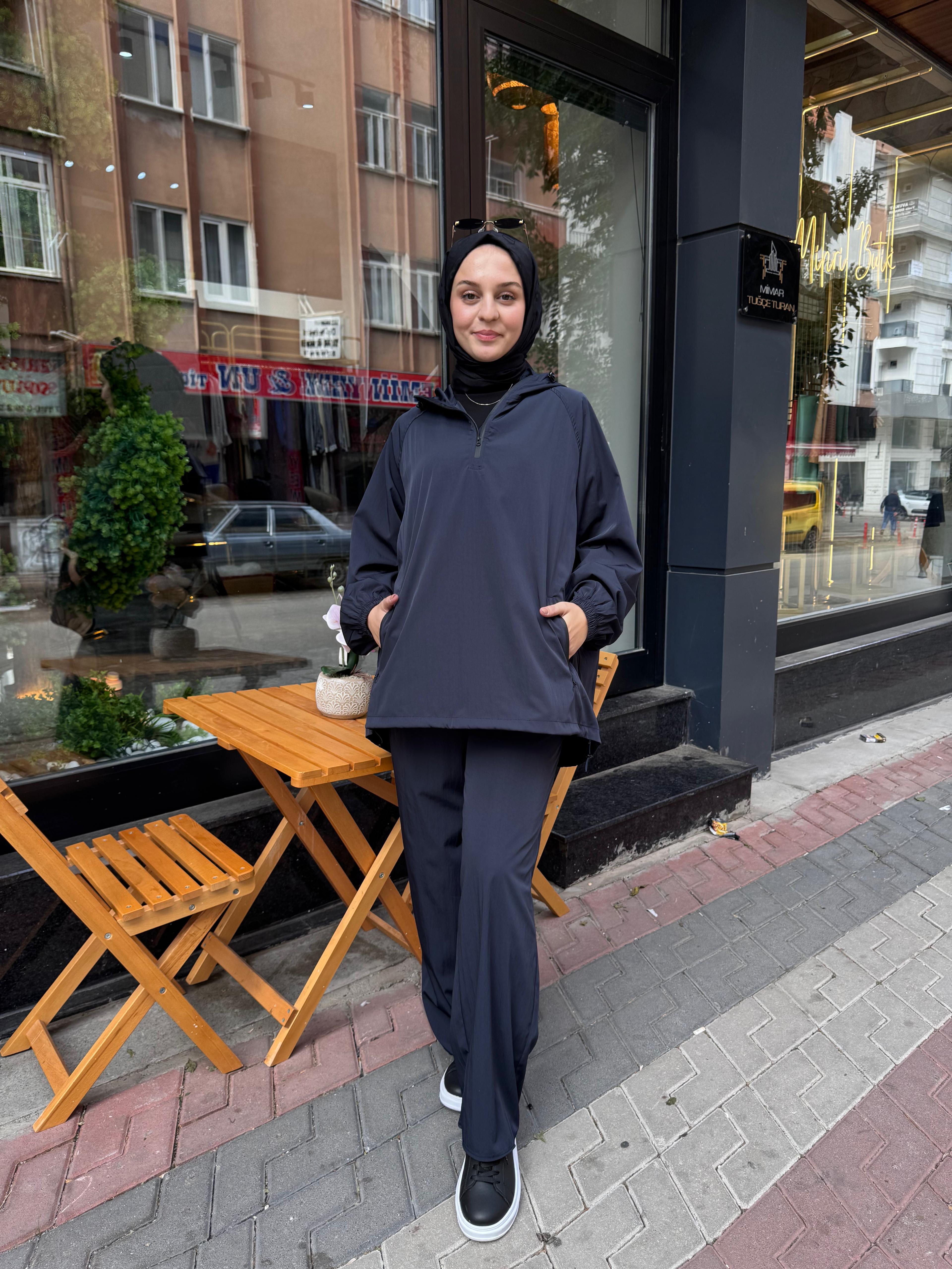 TERZİ DÜKKANI / MİORİ Paraşüt Kumaş Kapişonlu Takım