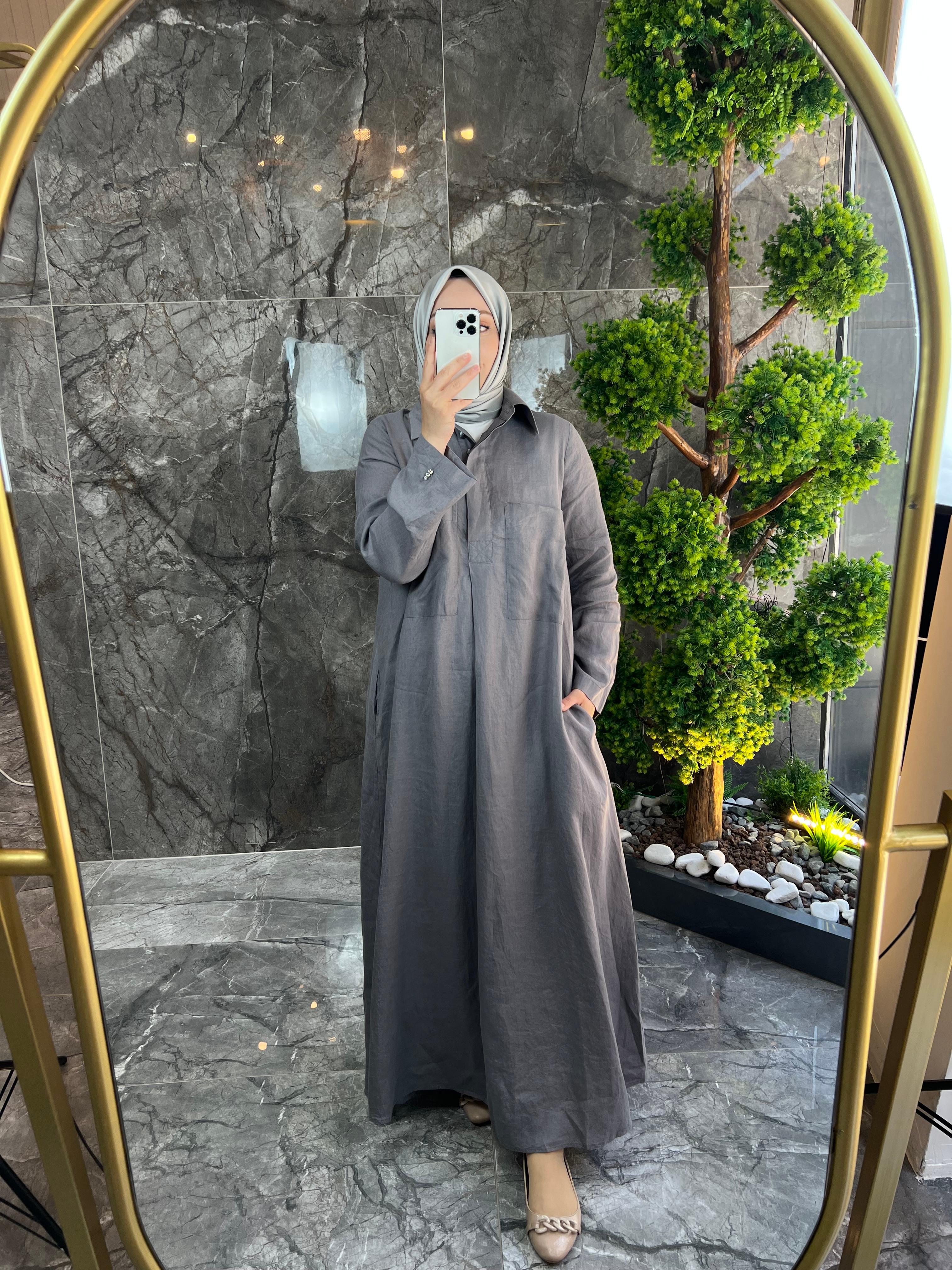 MİSS DALİDA HAM KETEN ELBİSE