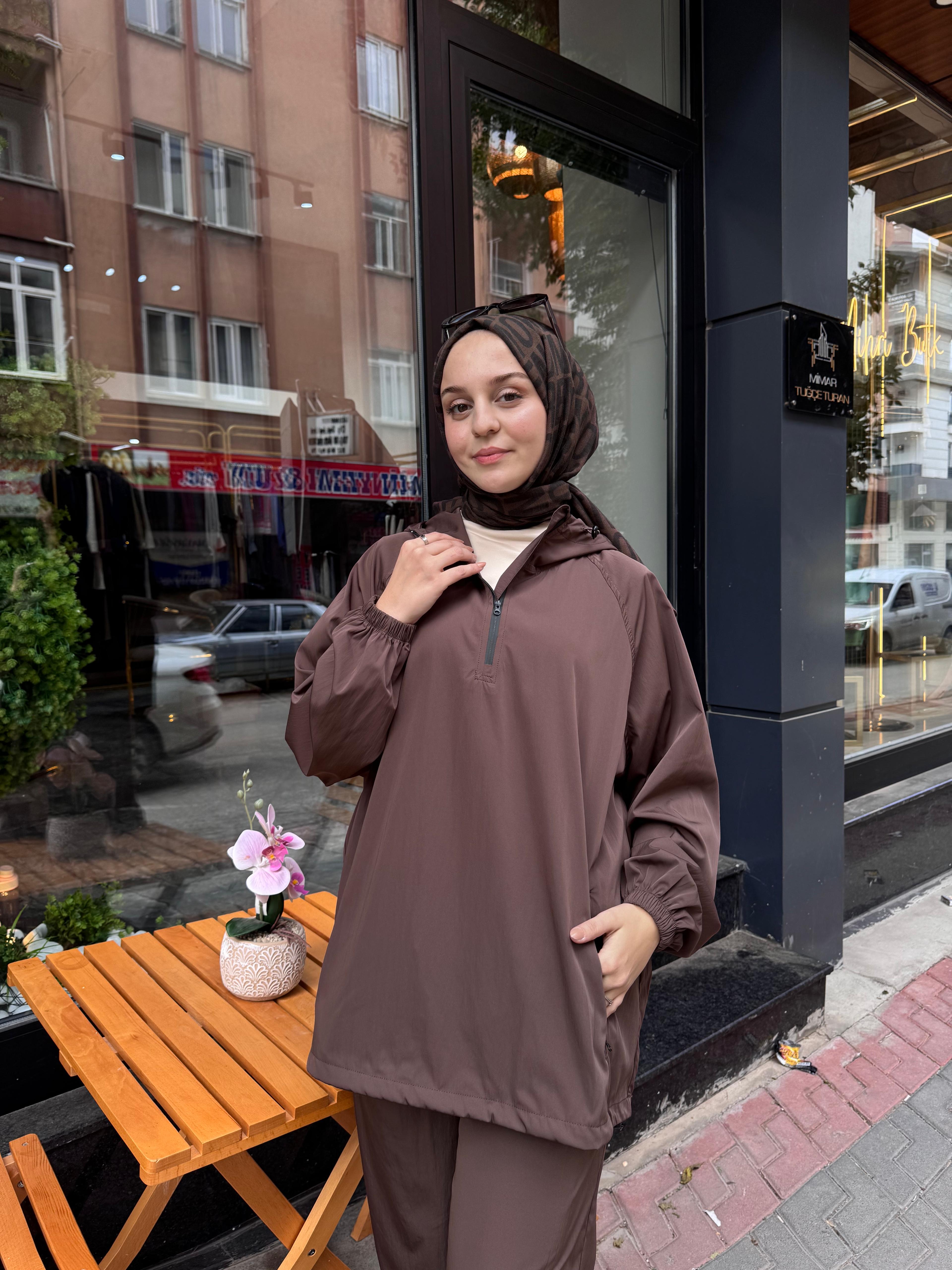 TERZİ DÜKKANI / MİORİ Paraşüt Kumaş Kapişonlu Takım