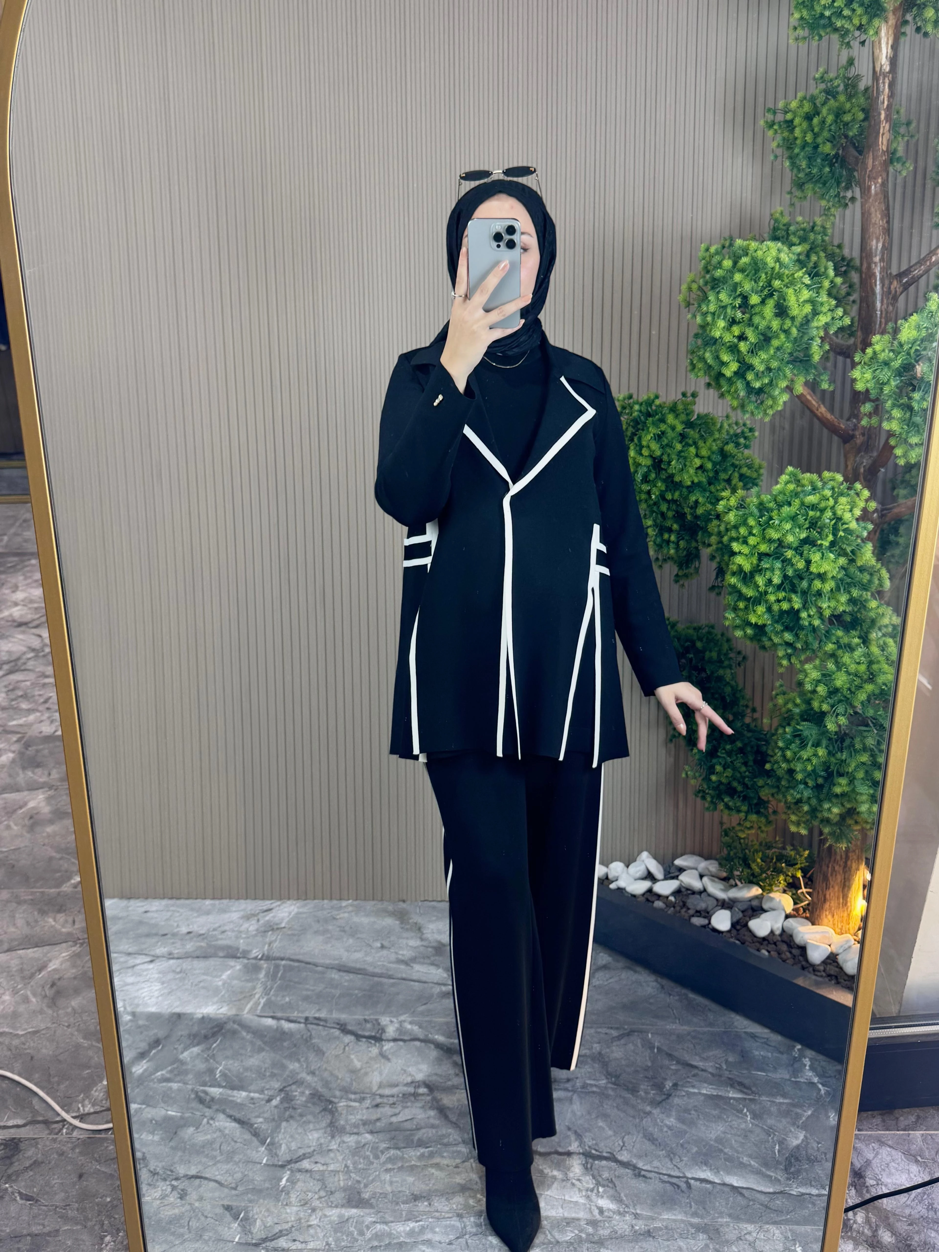 MİSS DALİDA Çelik Örme Rayon Ceket/iç bluz ve Pantolonlu Takım