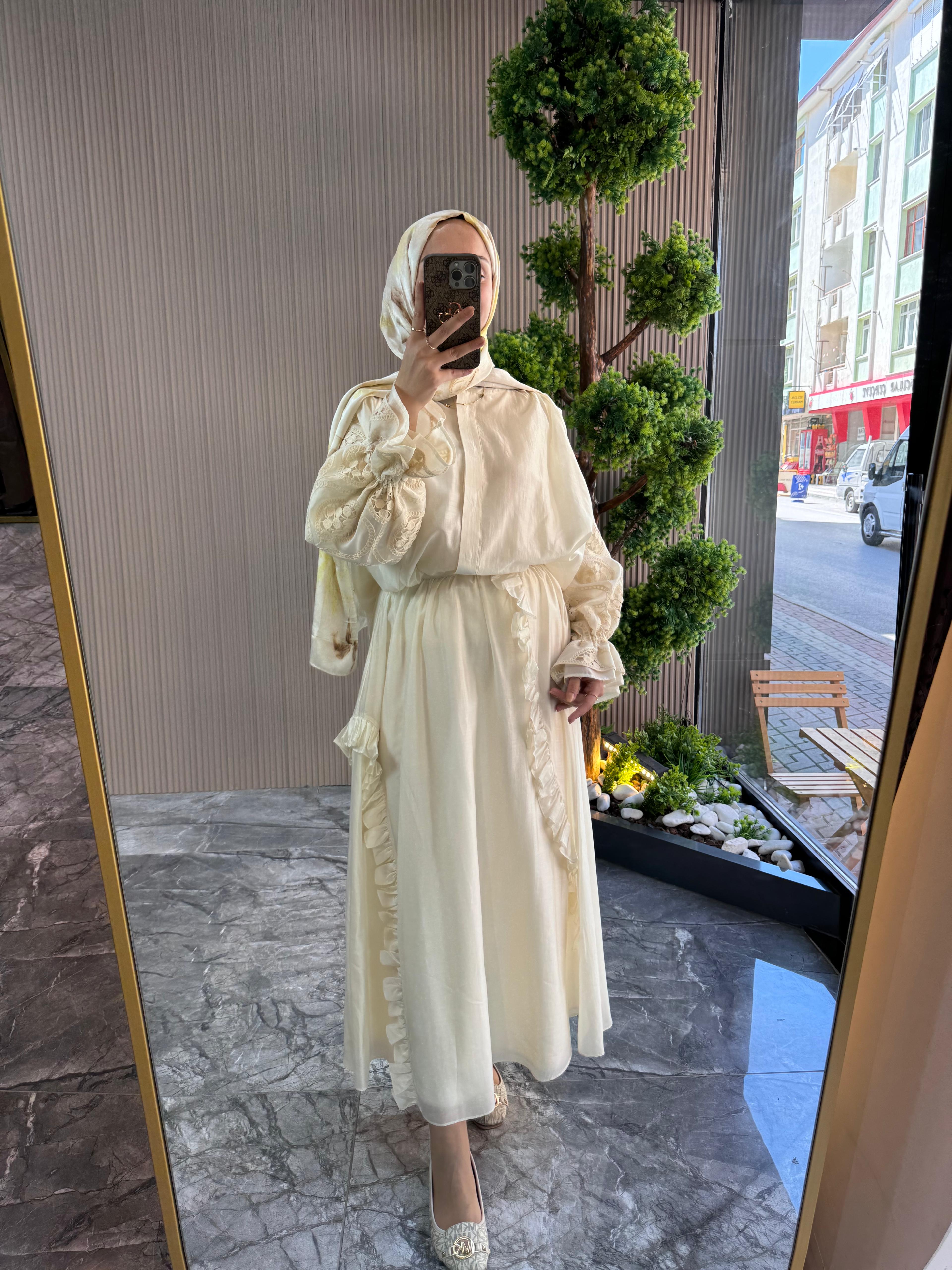 GHİSA Güpür detaylı pamuk içerikli takım