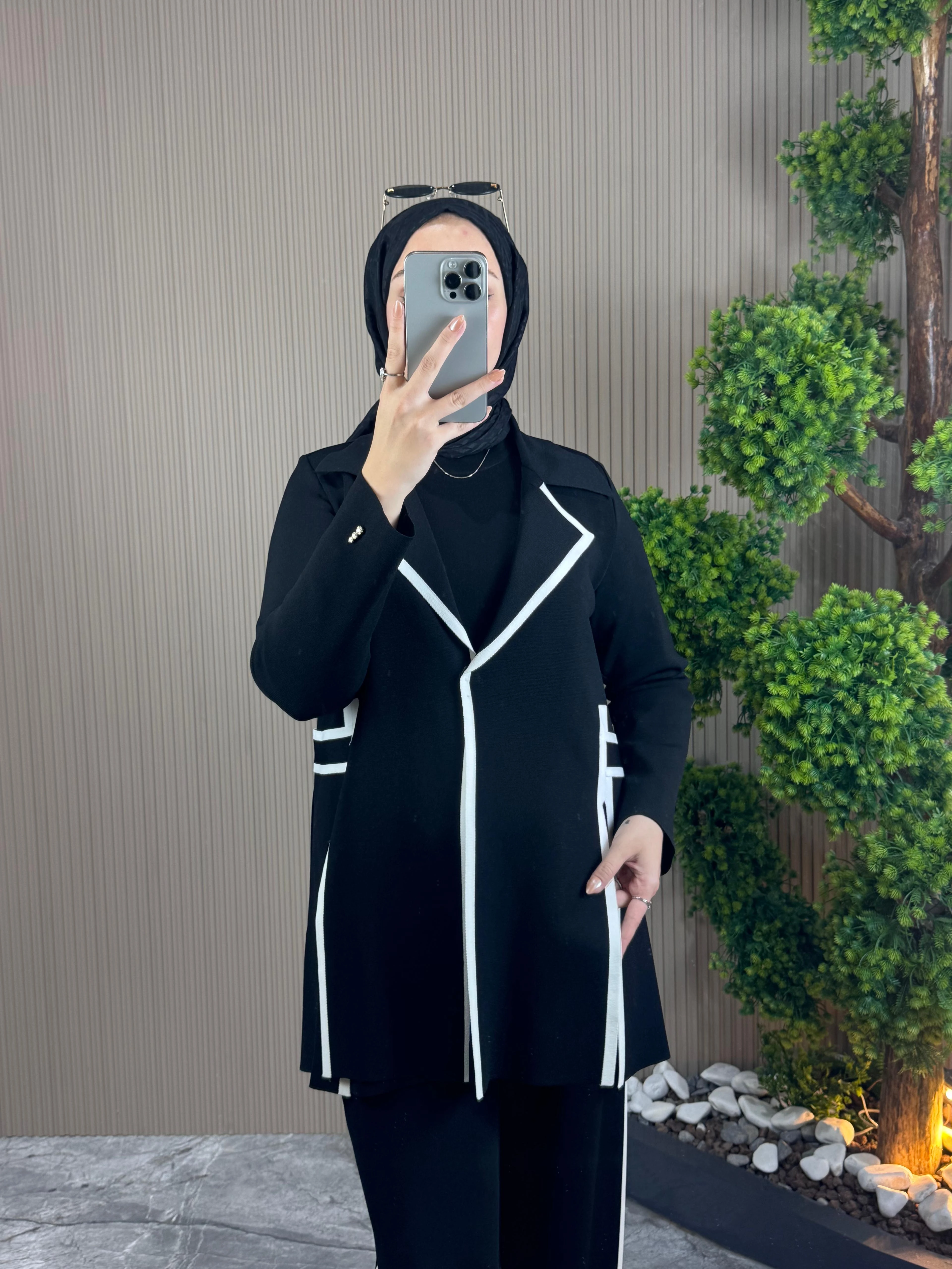 MİSS DALİDA Çelik Örme Rayon Ceket/iç bluz ve Pantolonlu Takım