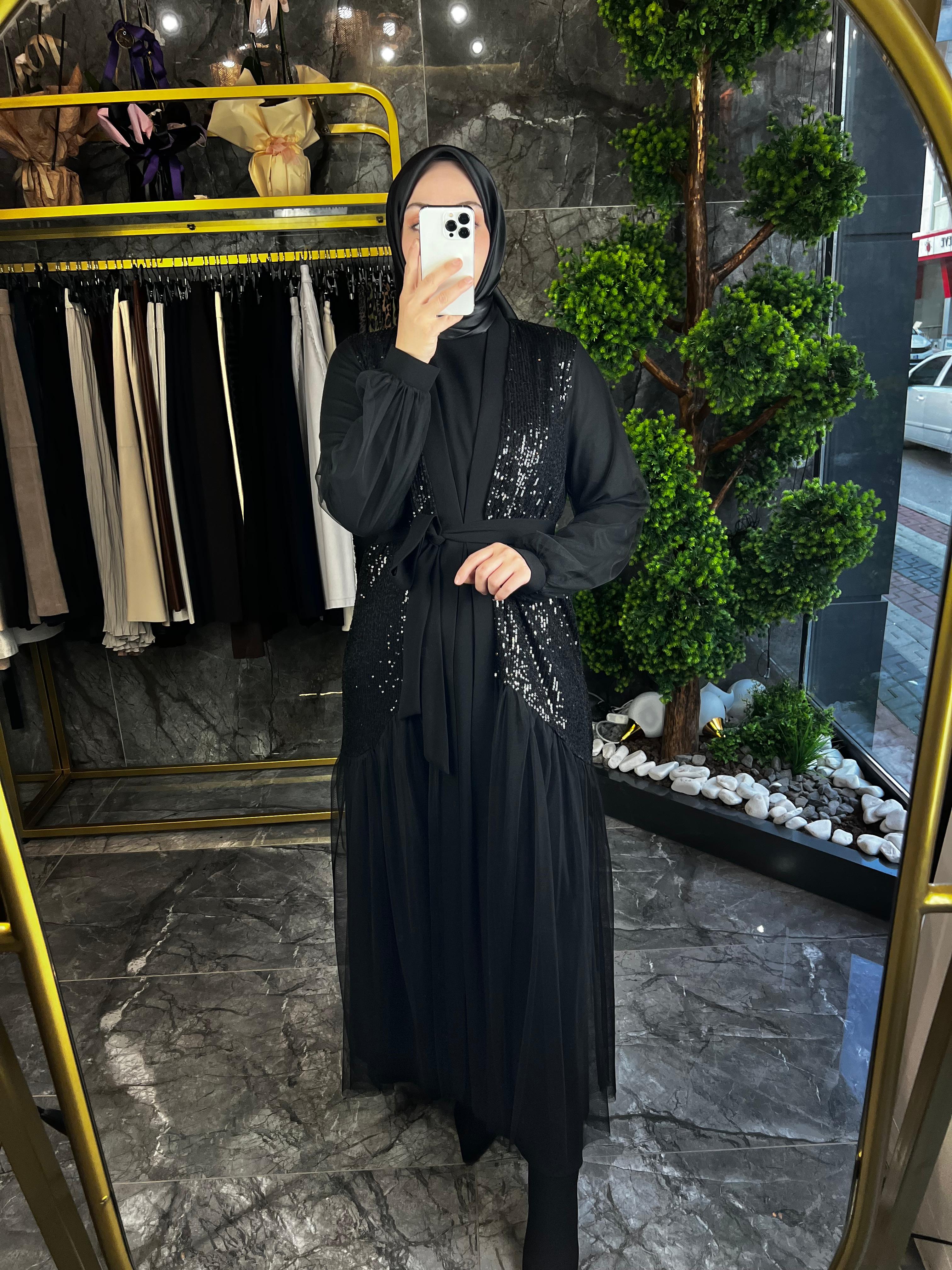 Doble krep kumaş Abaya