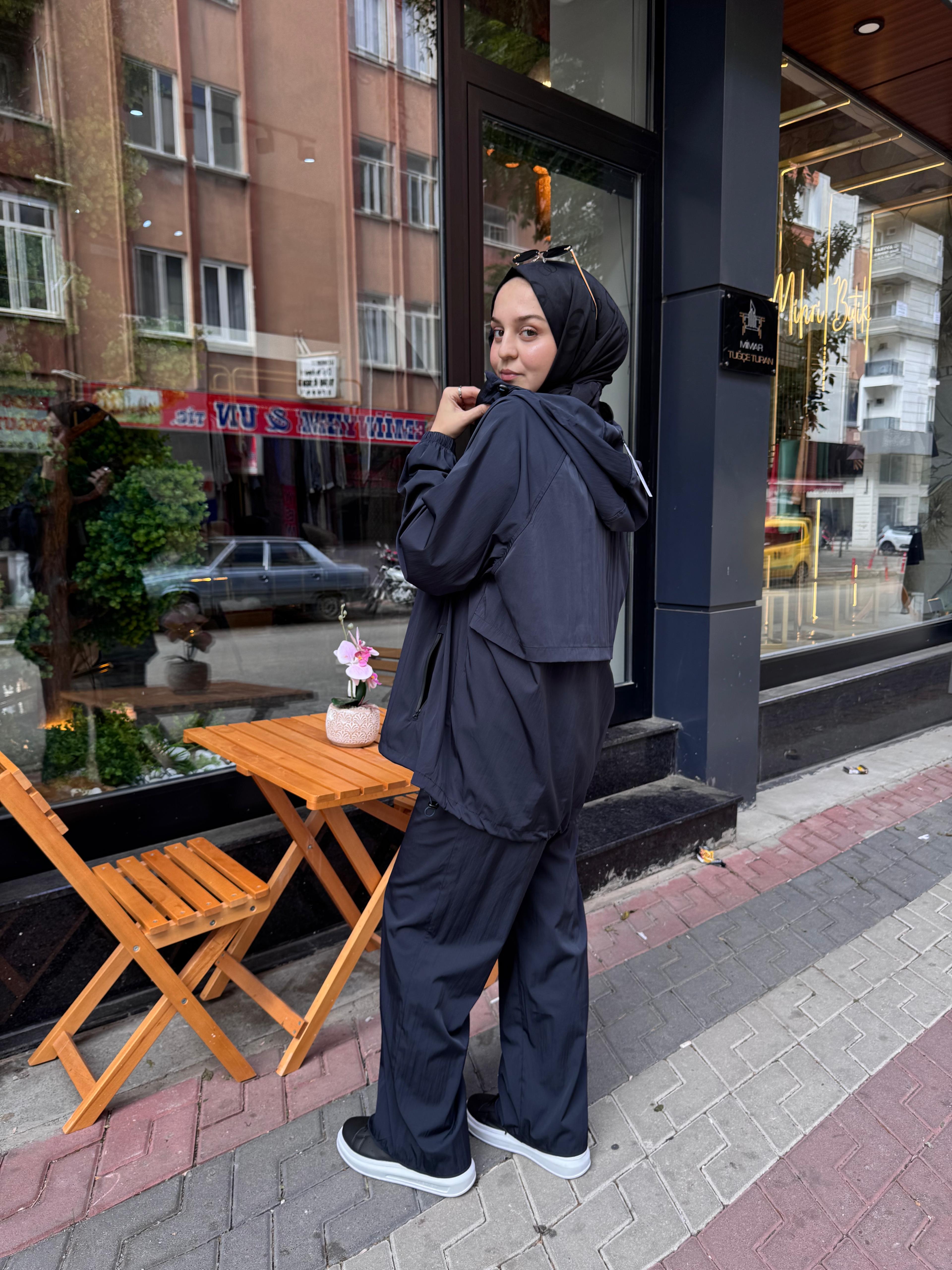 TERZİ DÜKKANI / MİORİ Paraşüt Kumaş Kapişonlu Takım