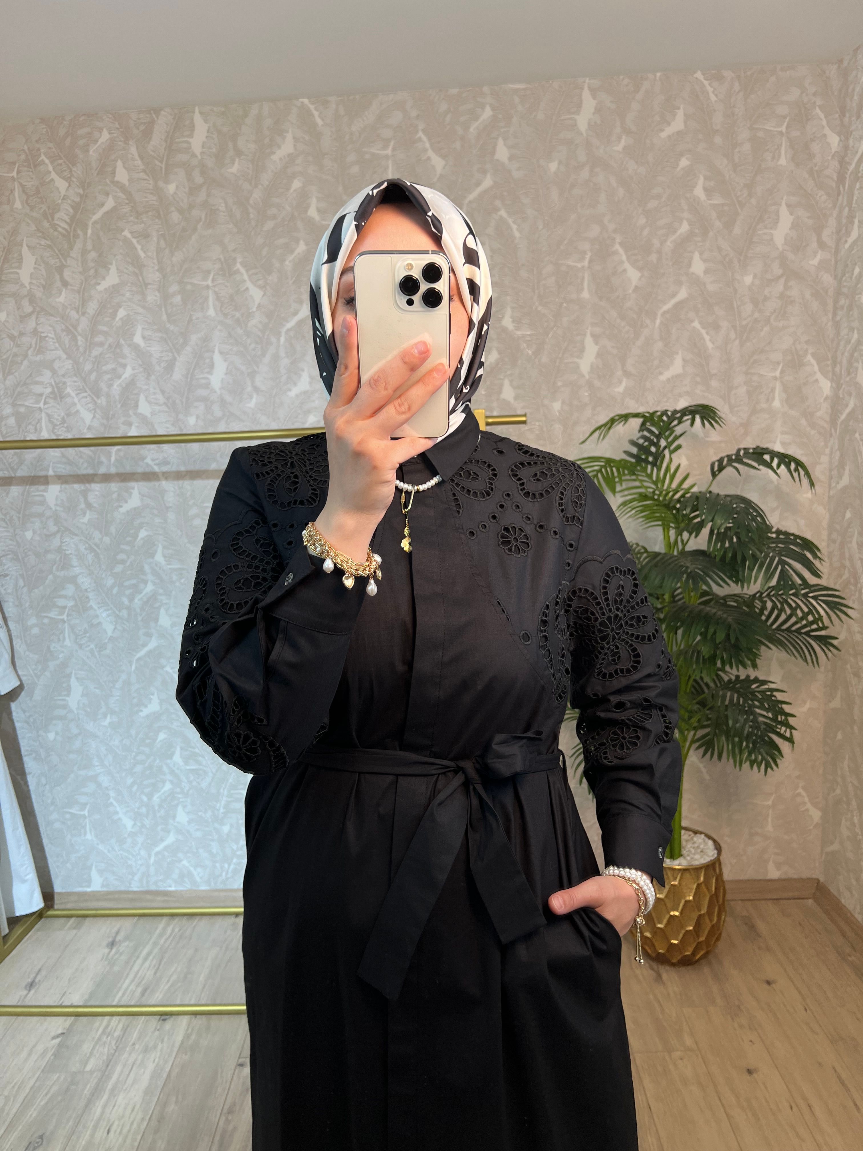 GHİSA Güpür Detaylı Poplin Elbise