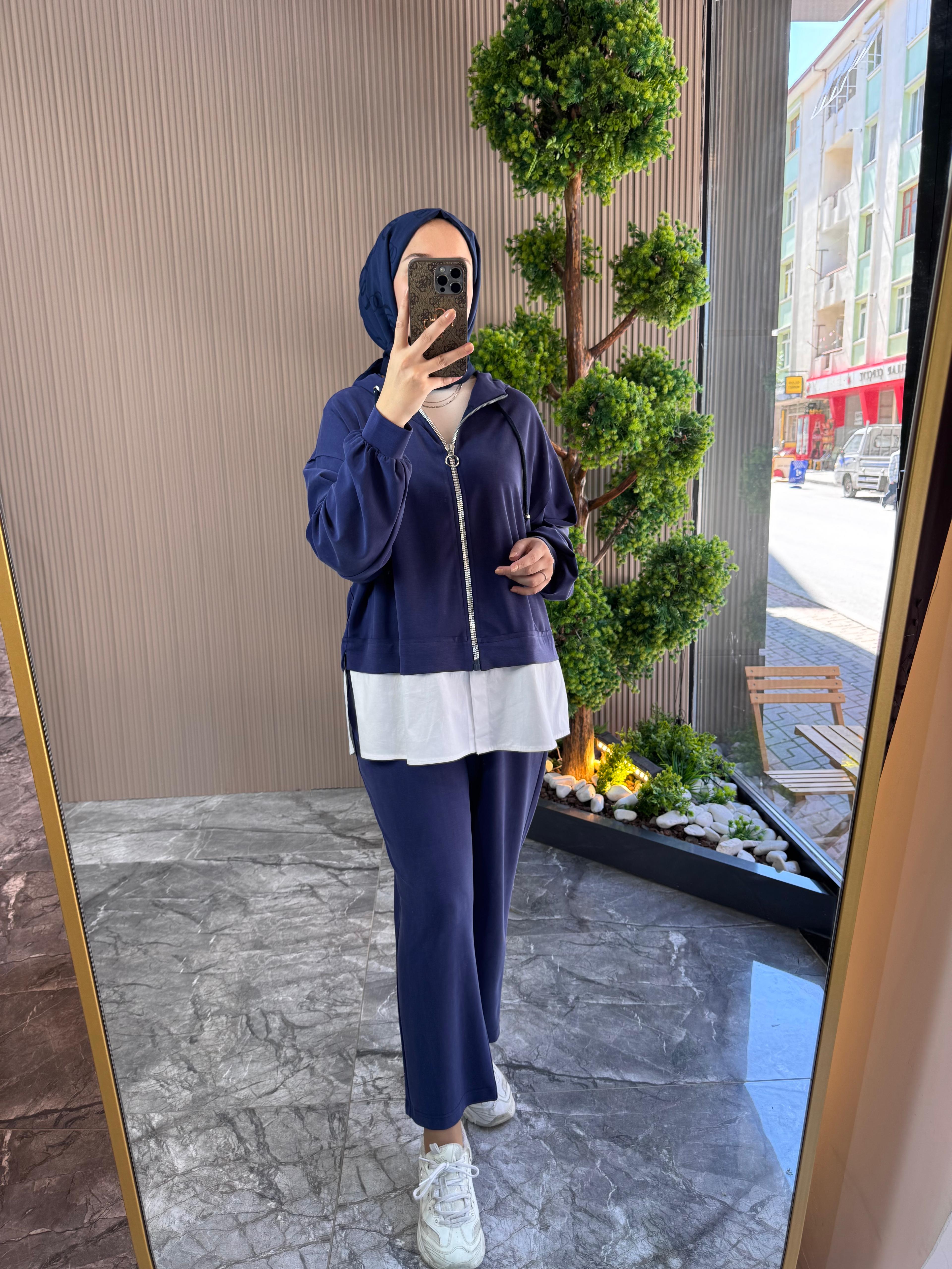 GHİSA Poplin detaylı modal takım