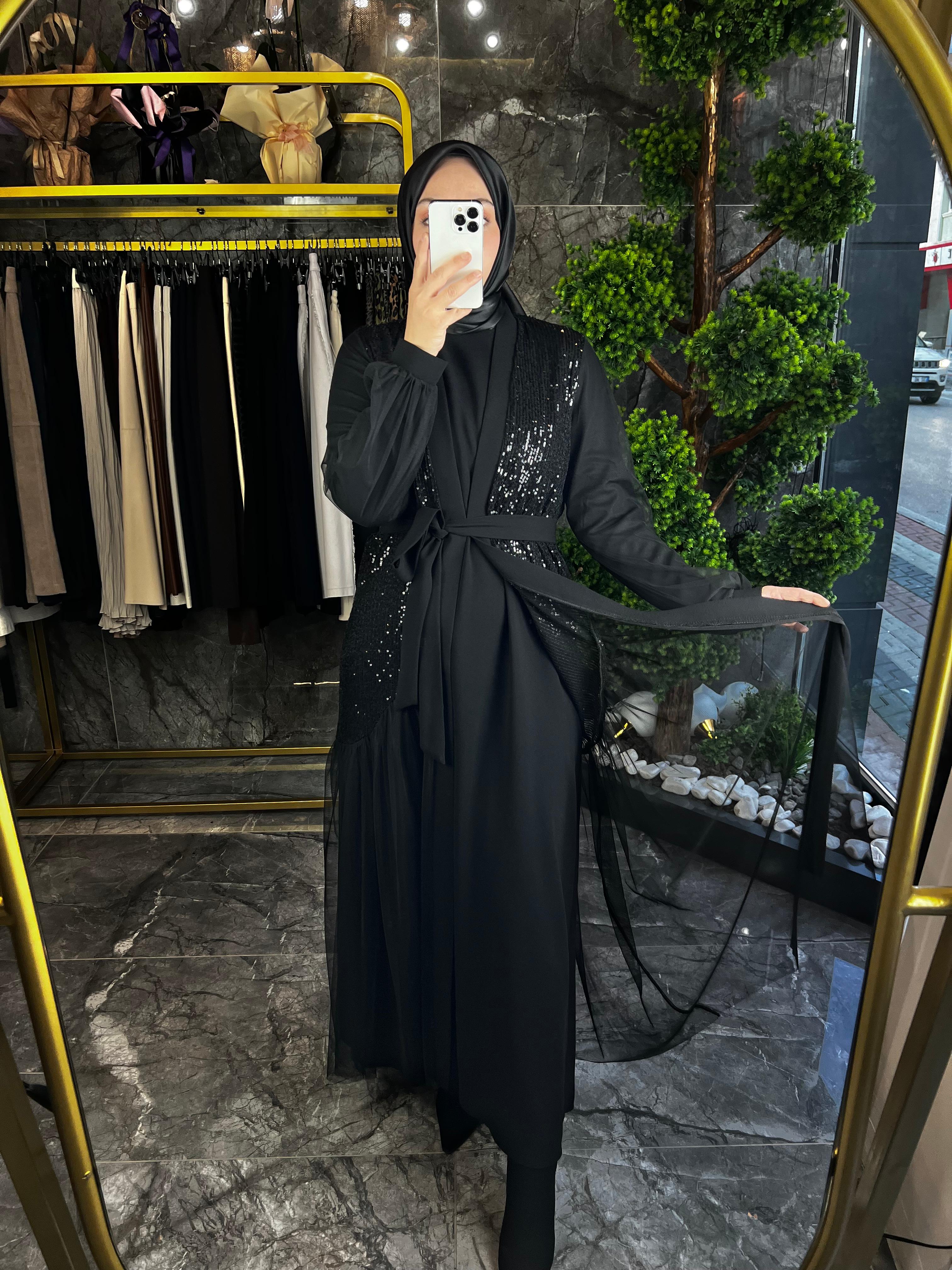 Doble krep kumaş Abaya