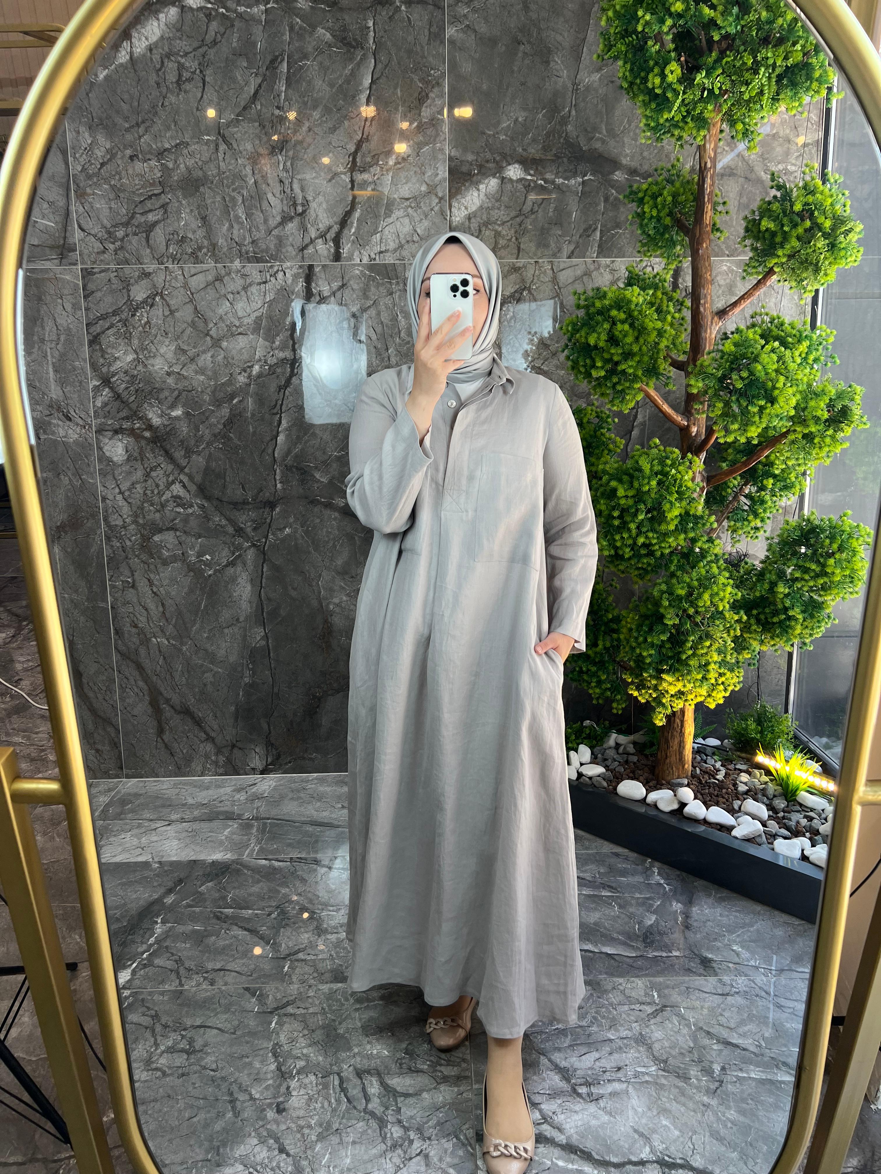 MİSS DALİDA % 100 HAM KETEN ELBİSE