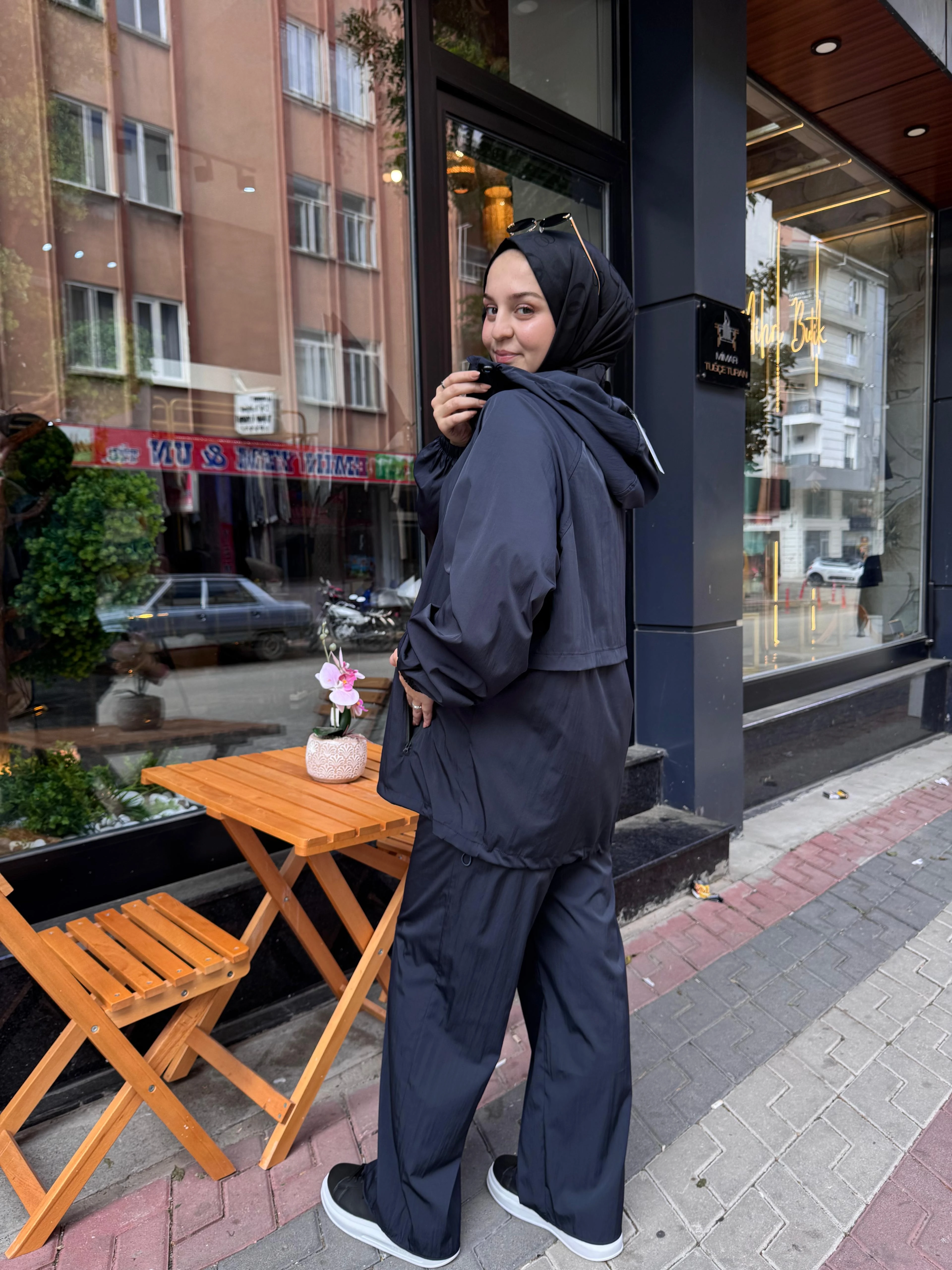 TERZİ DÜKKANI / MİORİ Paraşüt Kumaş Kapişonlu Takım