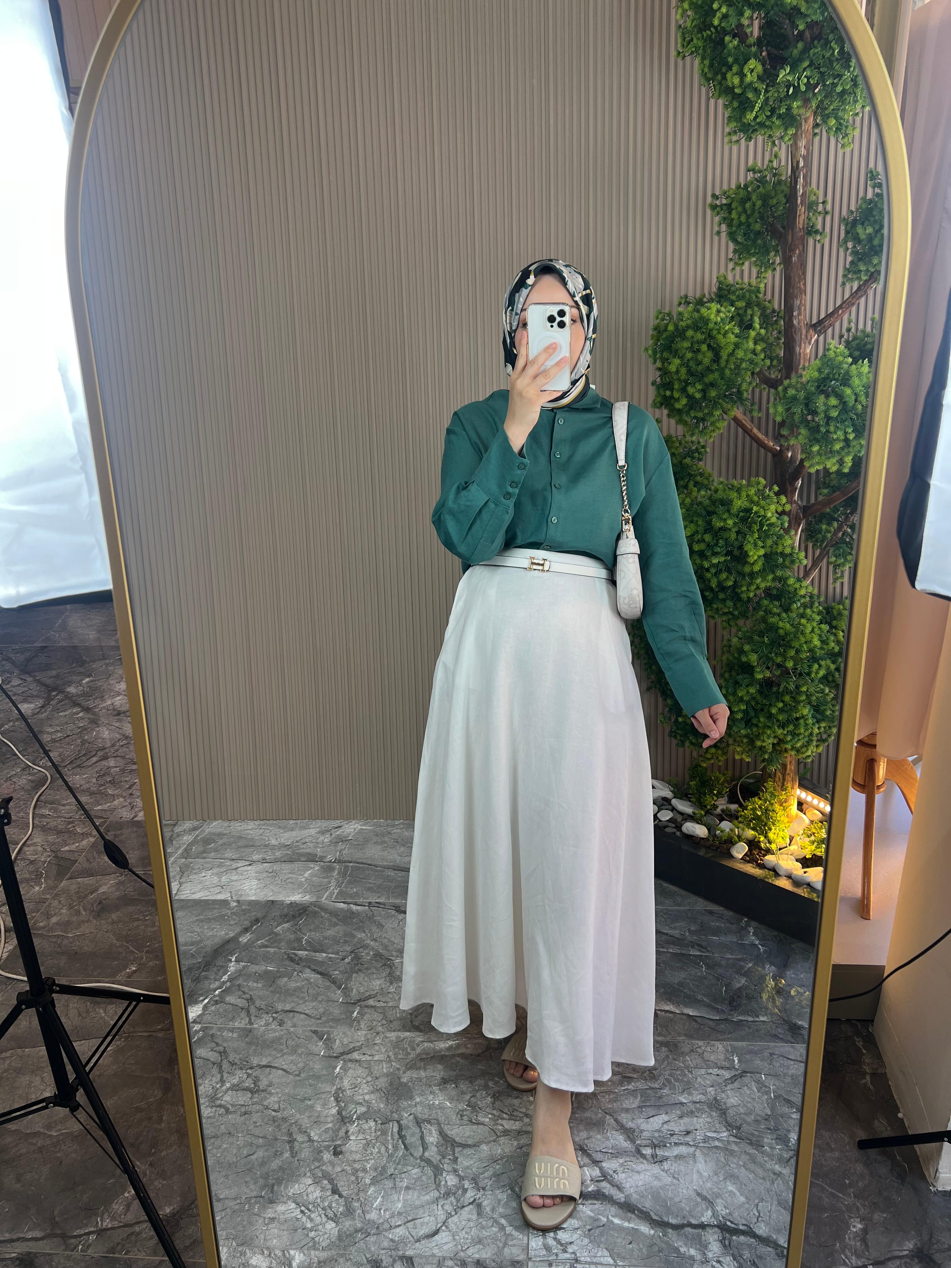 TERZİ DÜKKANI Keten Crop Gömlek 