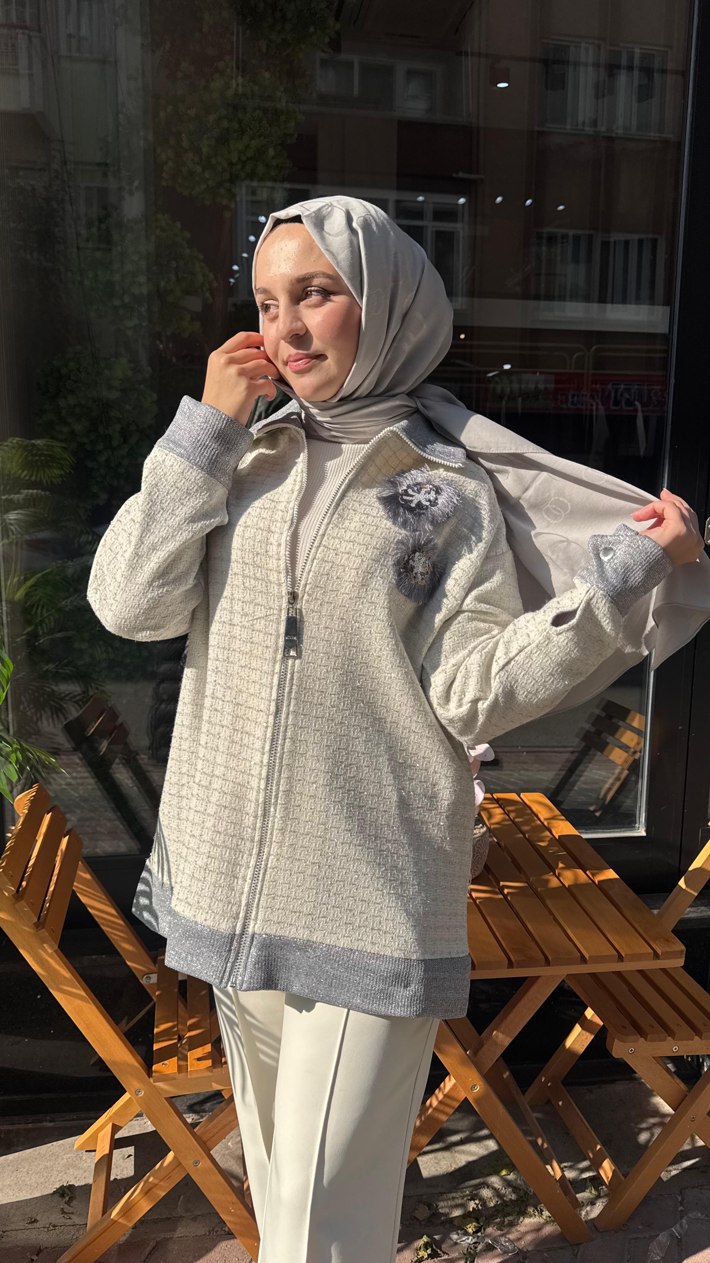 MİSSEMRAMİS Kendinden Desenli Ceket