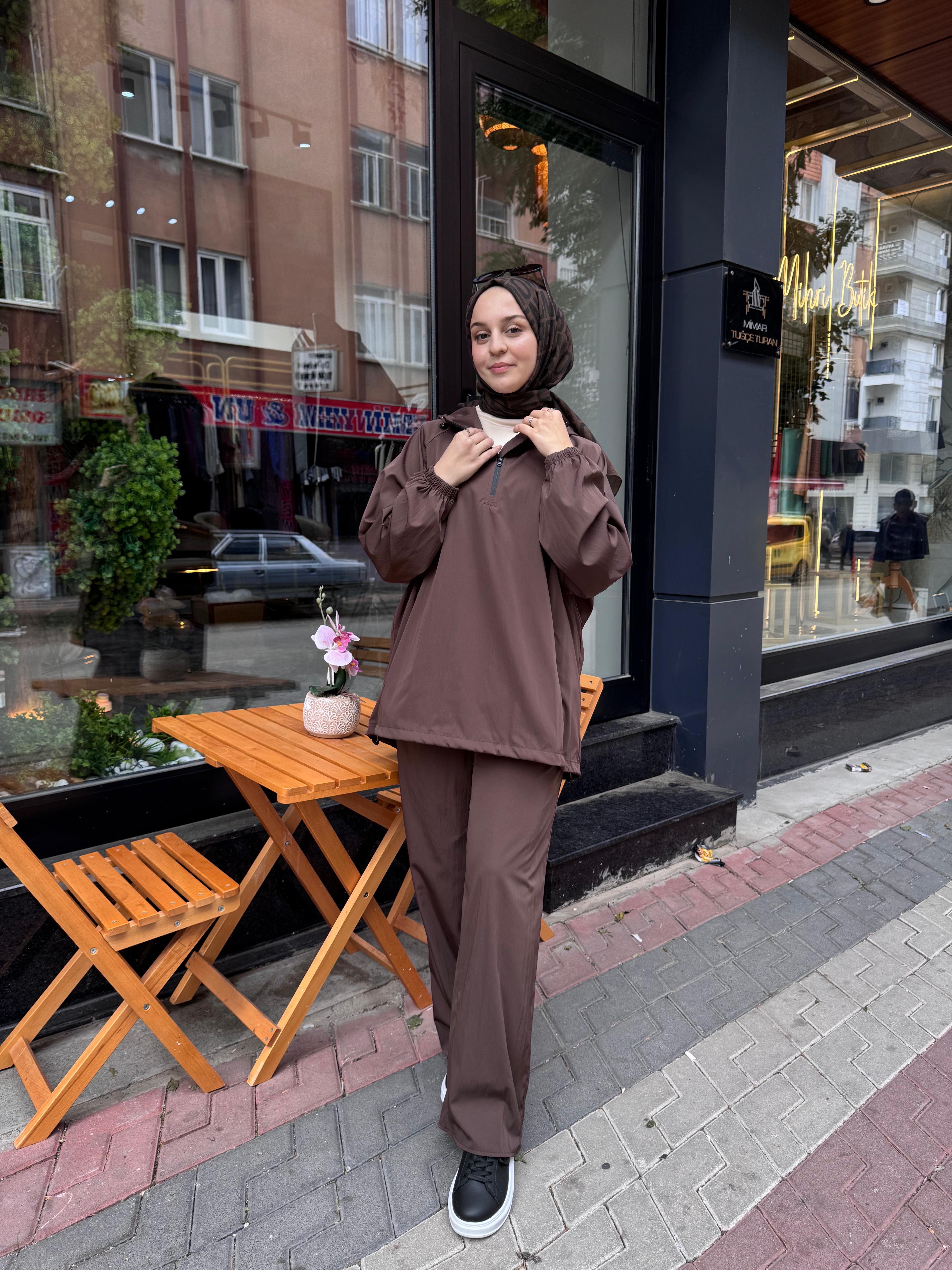 TERZİ DÜKKANI / MİORİ Paraşüt Kumaş Kapişonlu Takım