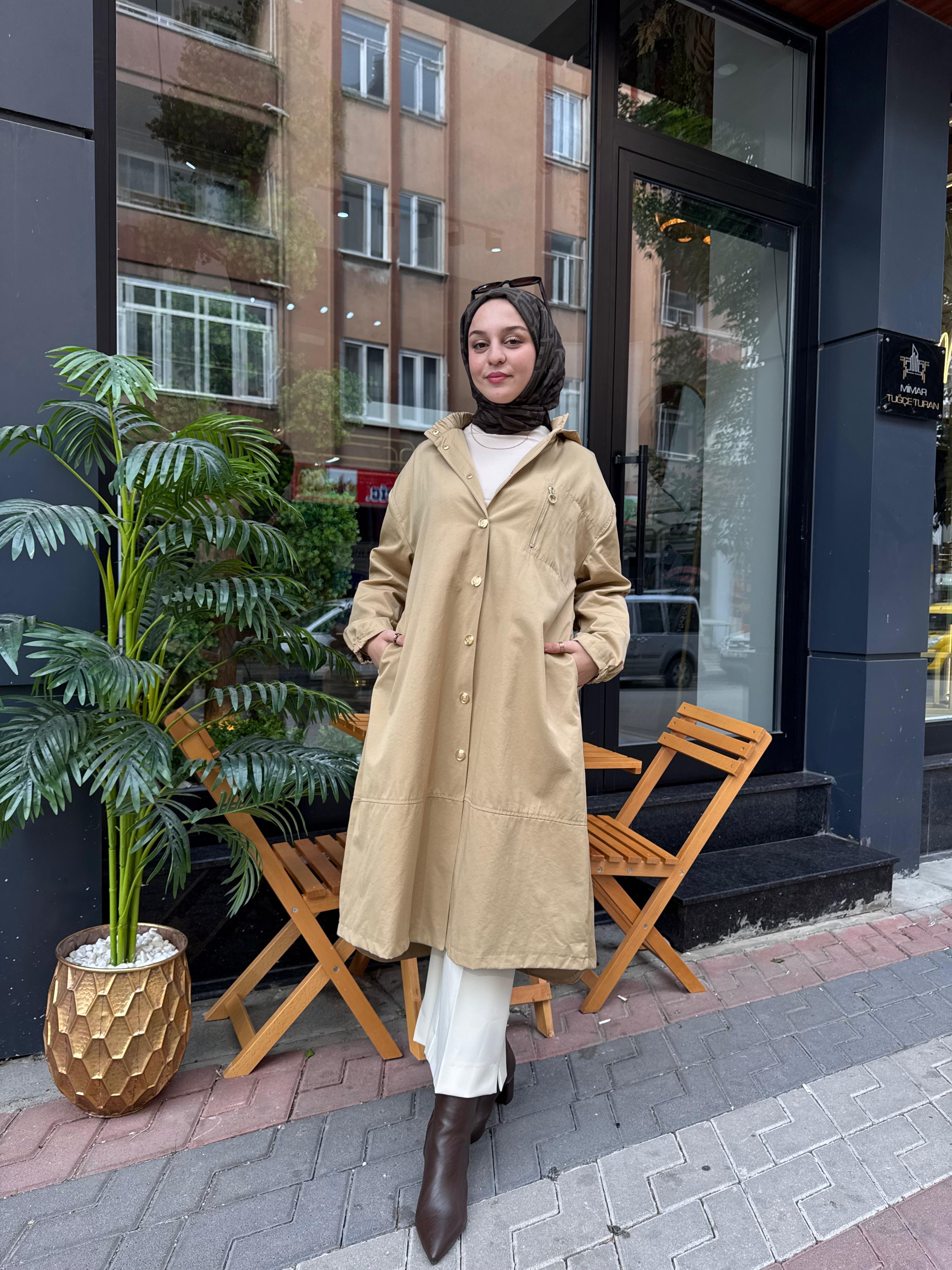 GHİSA Kapişonlu Trençkot