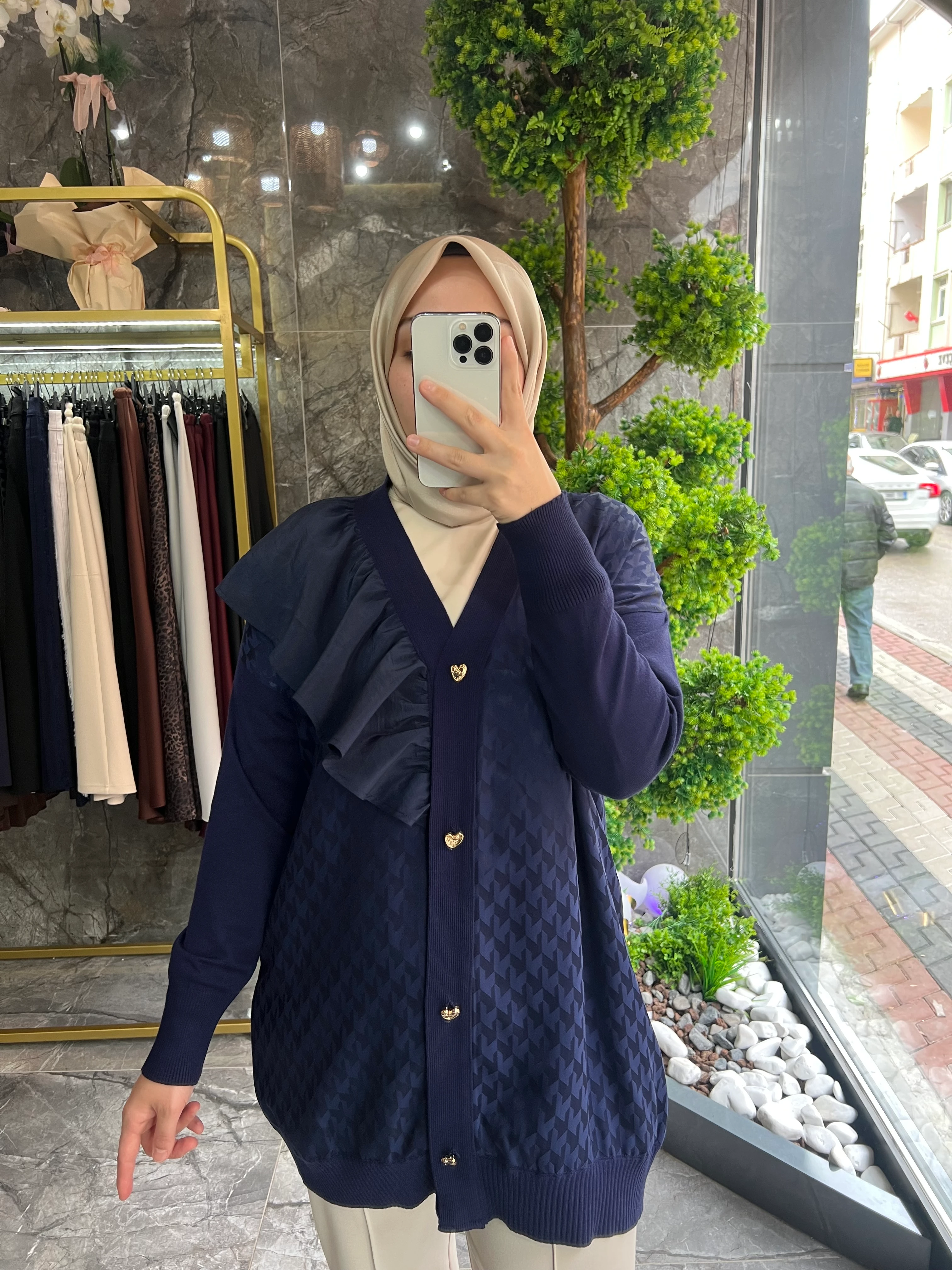 Fırfırlı merserize hırka