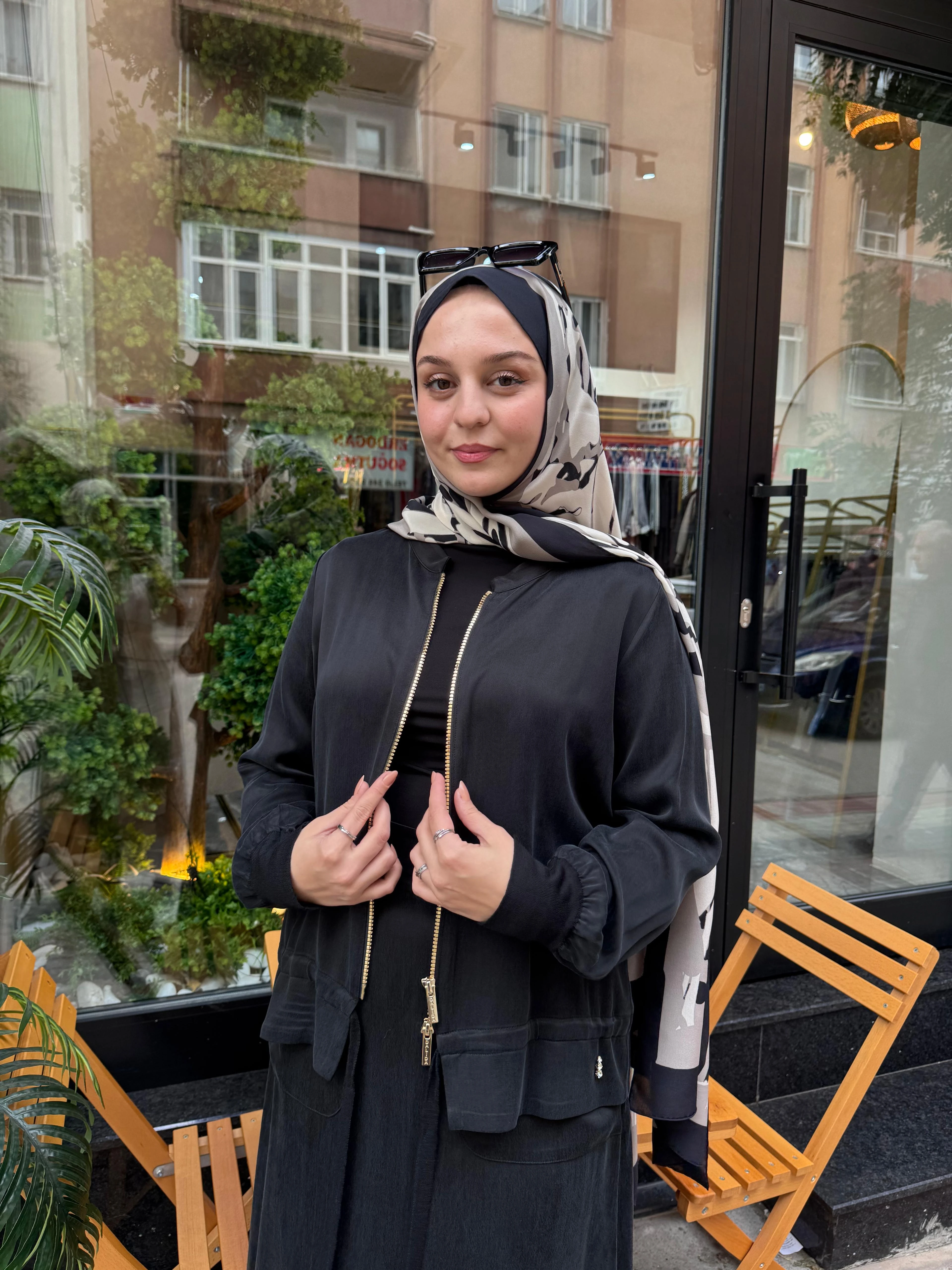 MİSS DALİDA Çift Fermuar Detaylı İpek Qupro Takım