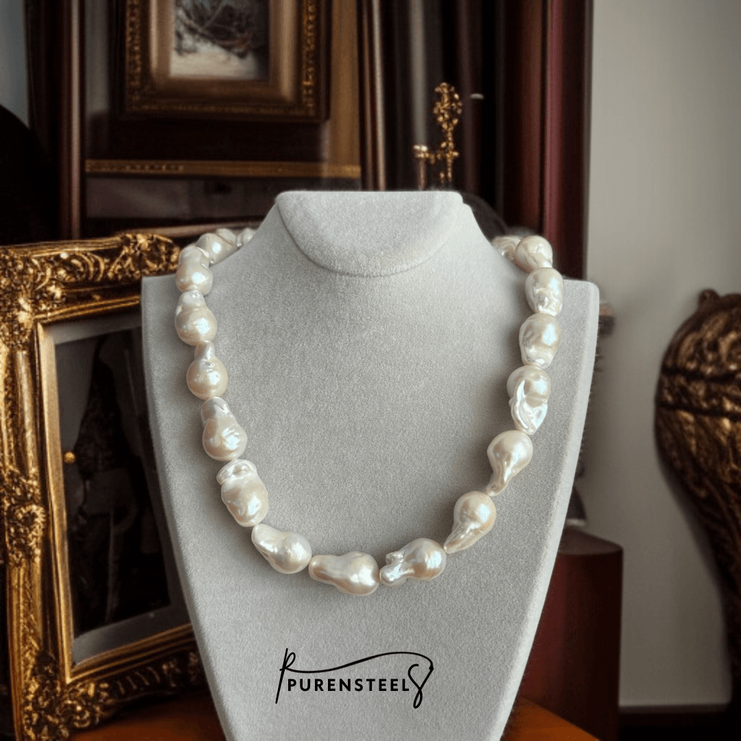 Baroque Elegance Barok İnci Kolye-4