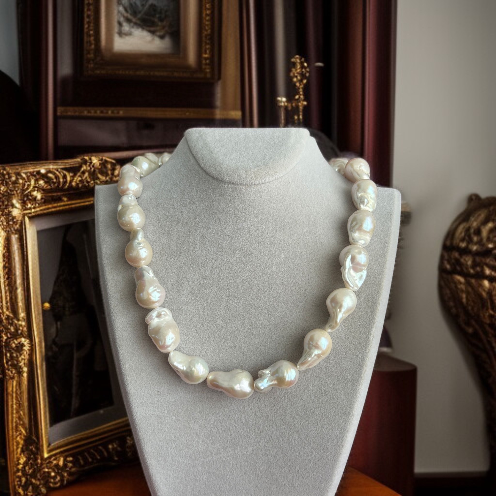 Baroque Elegance Barok İnci Kolye-4