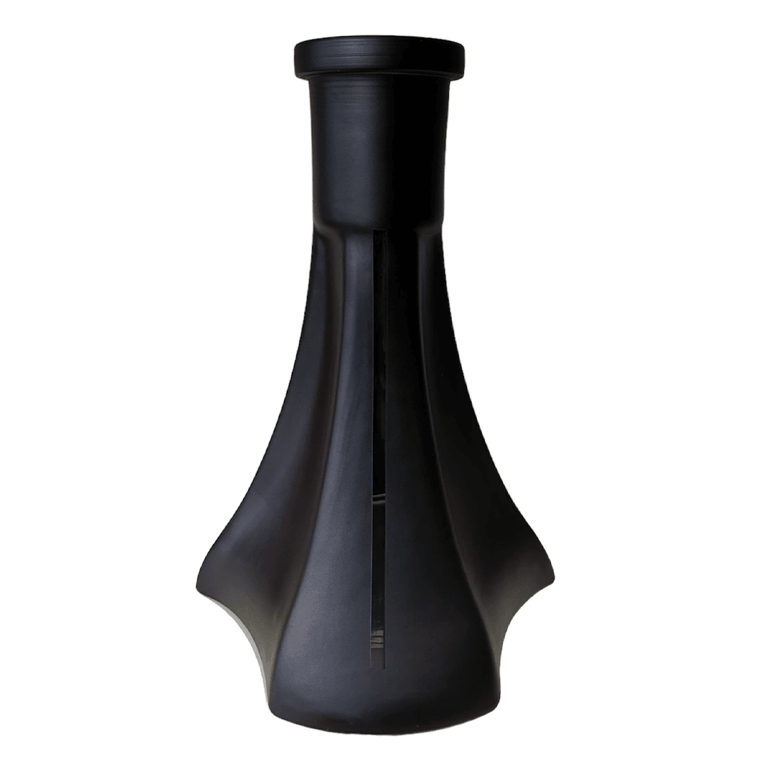Vessel Glass Piramit Mat Siyah Nargile Şişesi