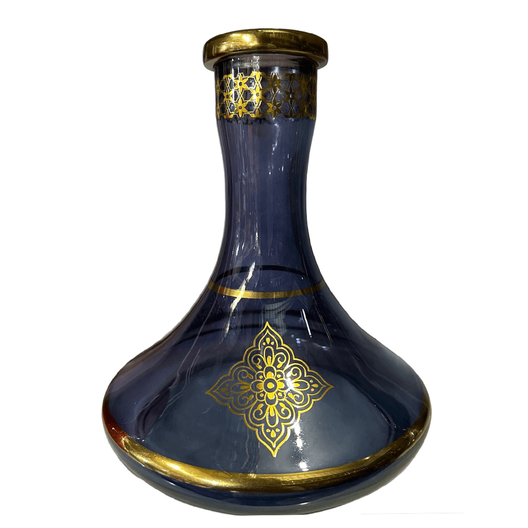 Rus Tipi İşlemeli Mavi Nargile Şişesi