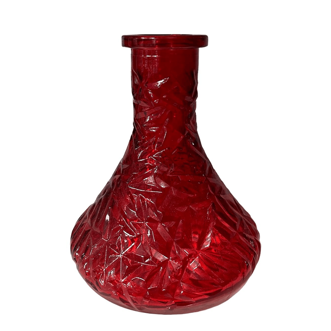 Rus Tipi Kesme Desenli Mini Kırmızı Nargile Şişesi