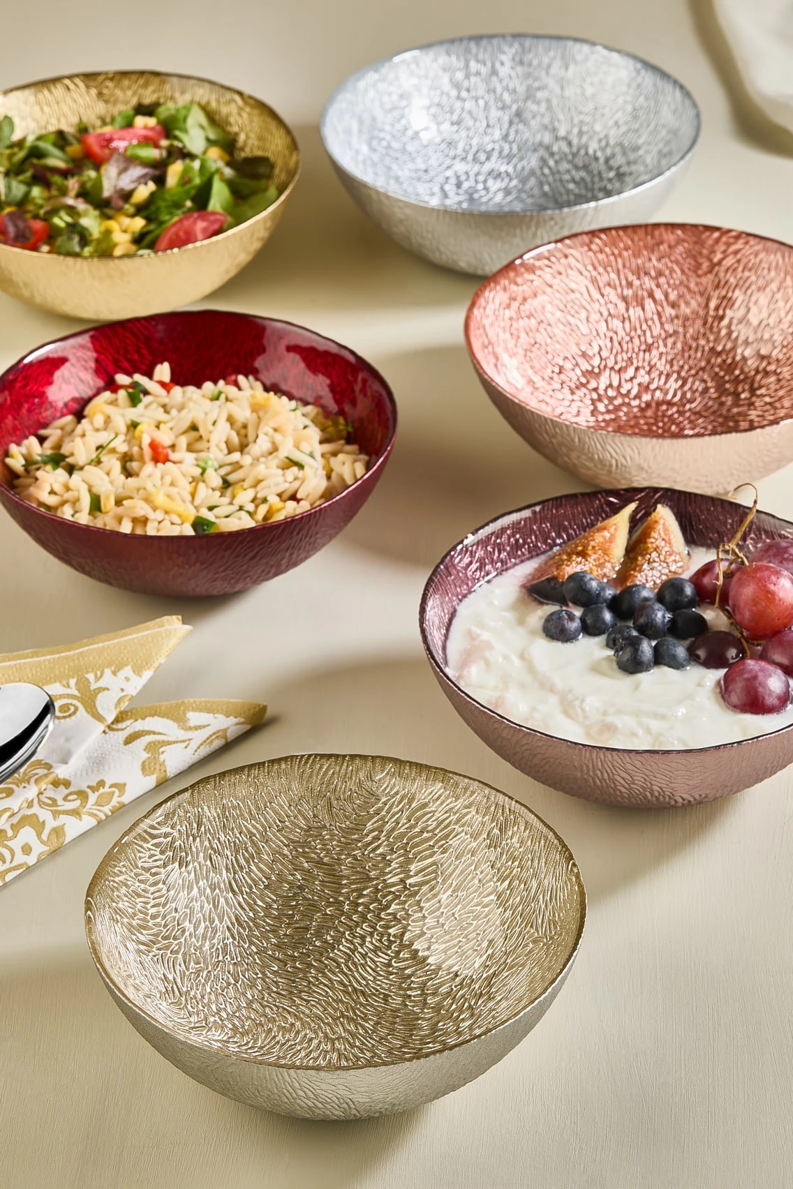 Cupri 6 Parça Cam Salata/Çerez/Meze/Meyve/Tatlı Kase Seti