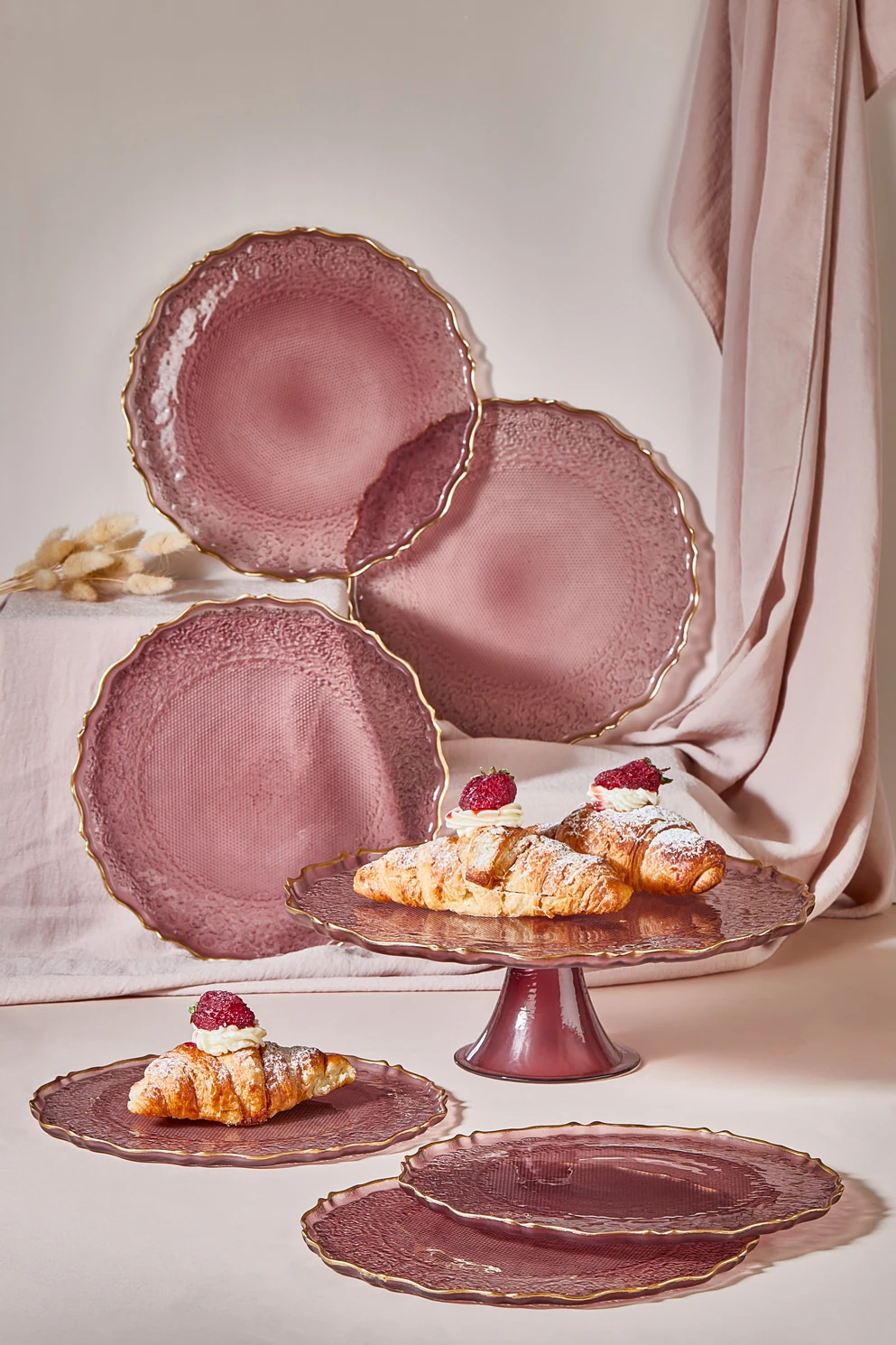 Goblen 7 Parça Pasta/Kek/Tatlı Sunum Tabağı Seti