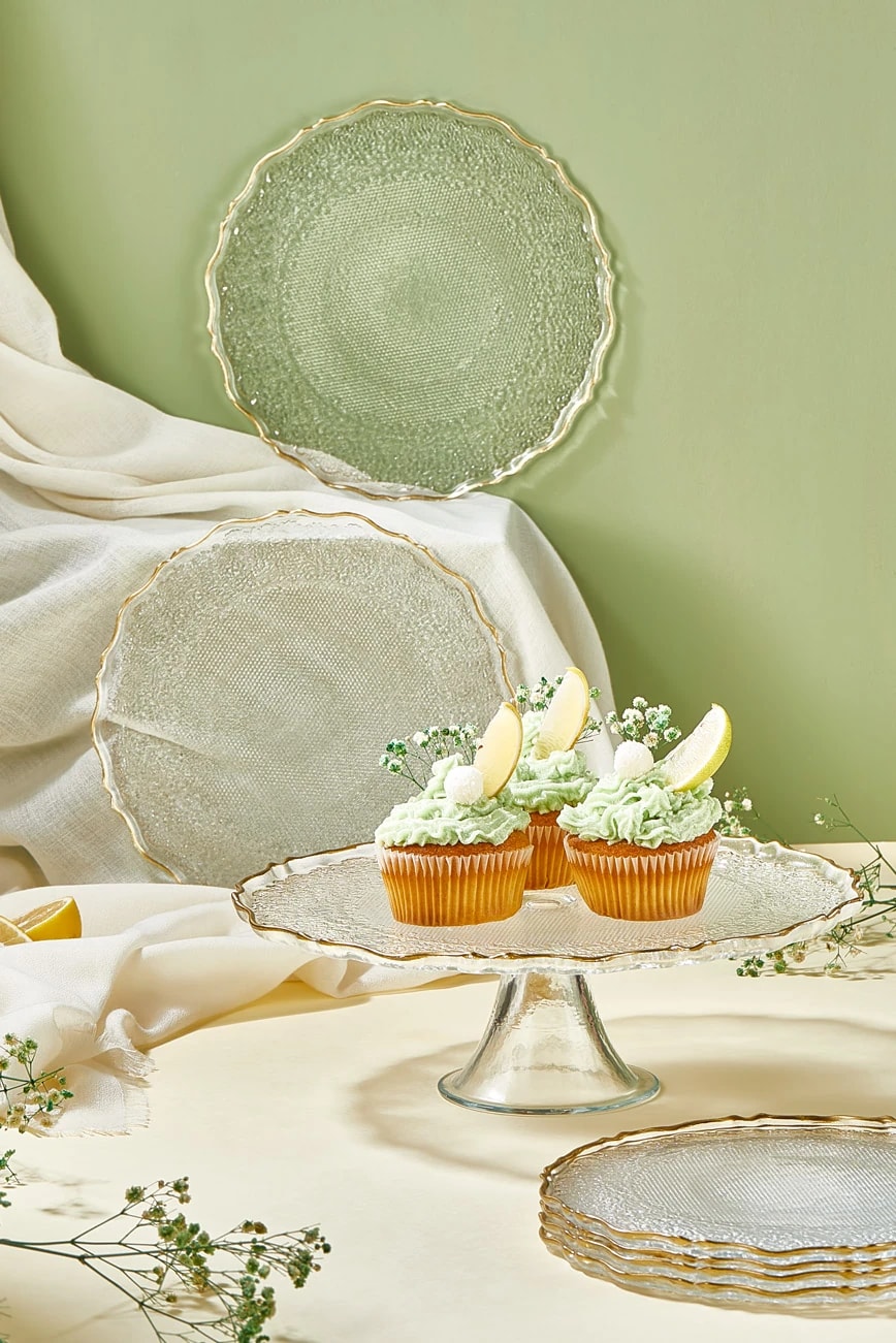 Goblen 7 Parça Pasta/Kek/Tatlı Sunum Tabağı Seti