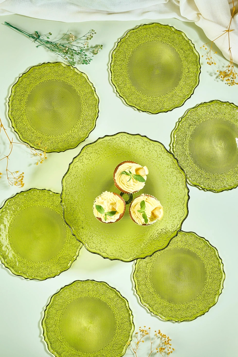 Goblen 7 Parça Pasta Servis Sunum Tabağı Seti