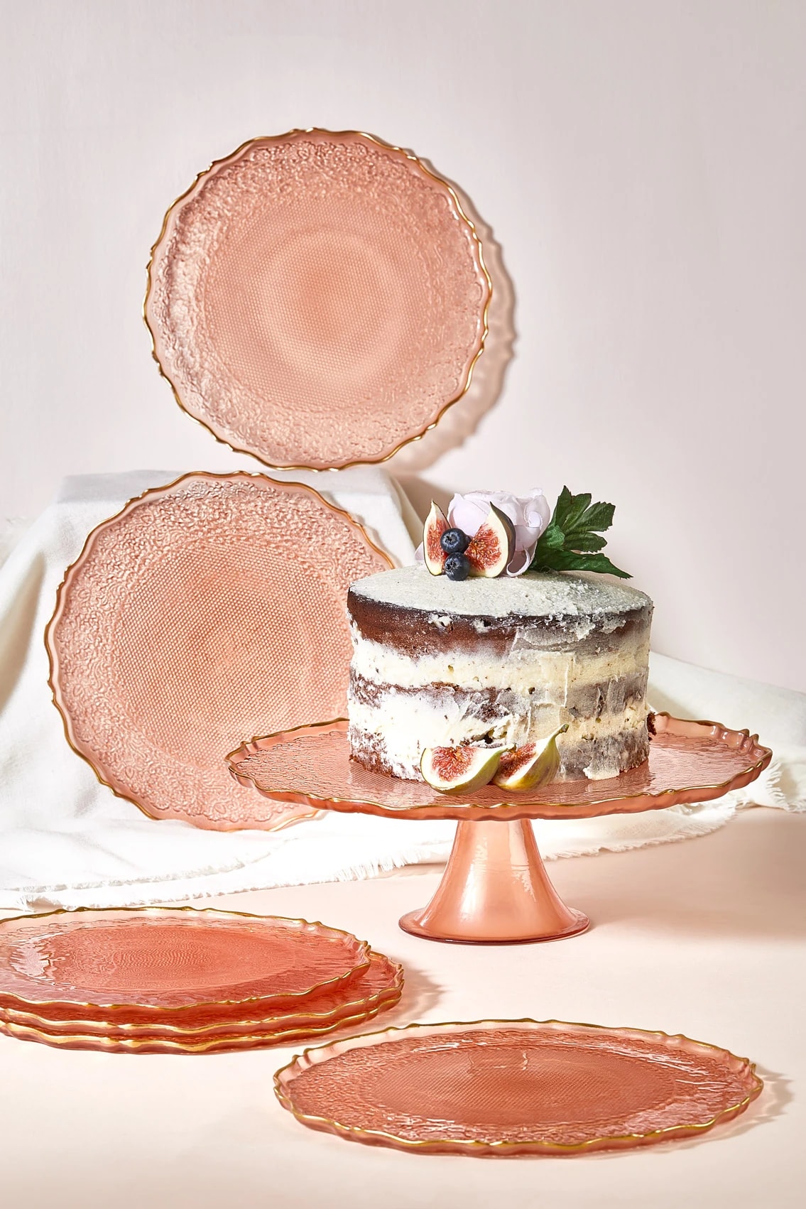 Goblen 7 Parça Pasta/Kek/Tatlı Sunum Tabağı Seti