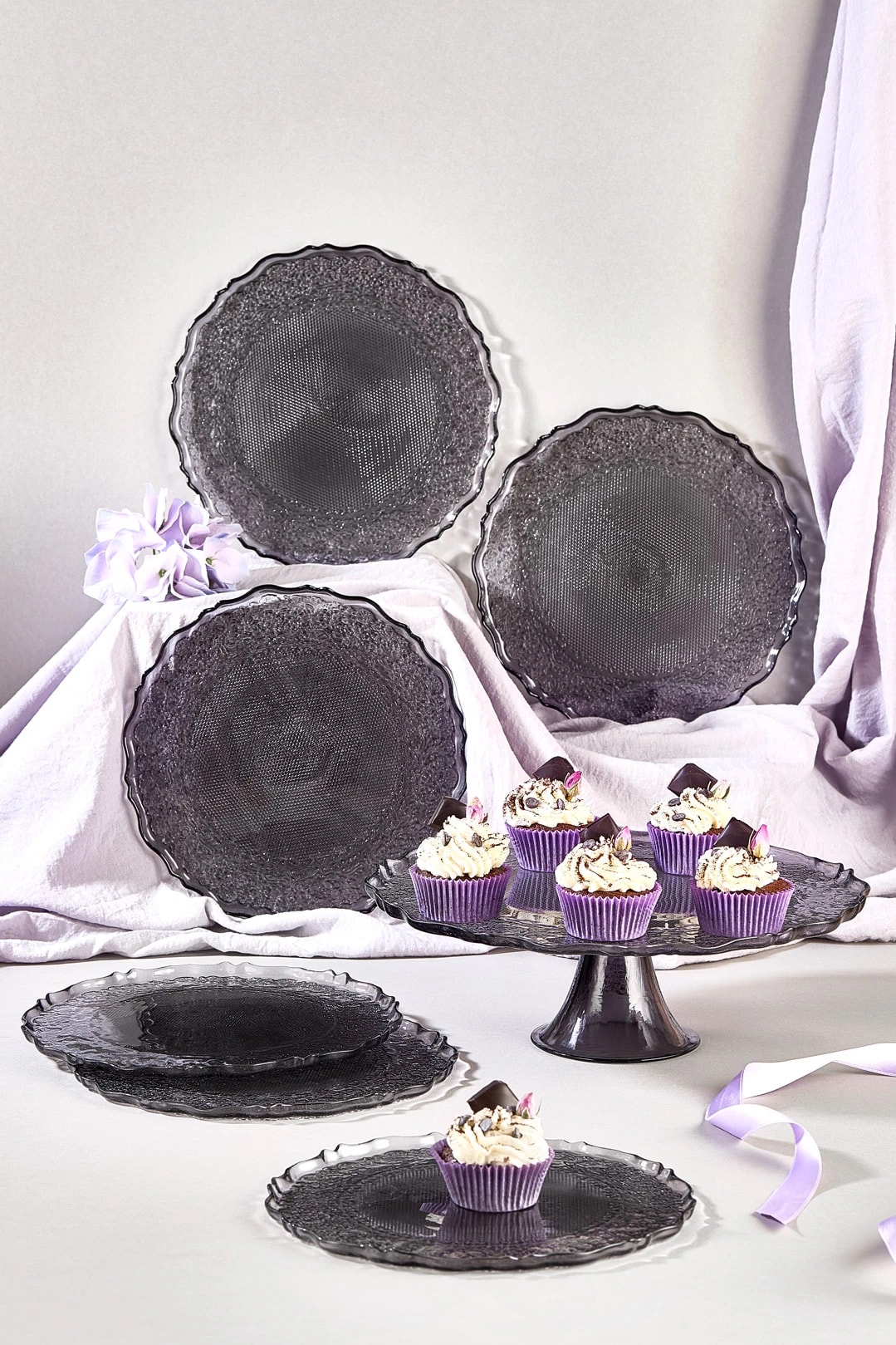 Goblen 7 Parça Pasta Servis Sunum Tabağı Seti