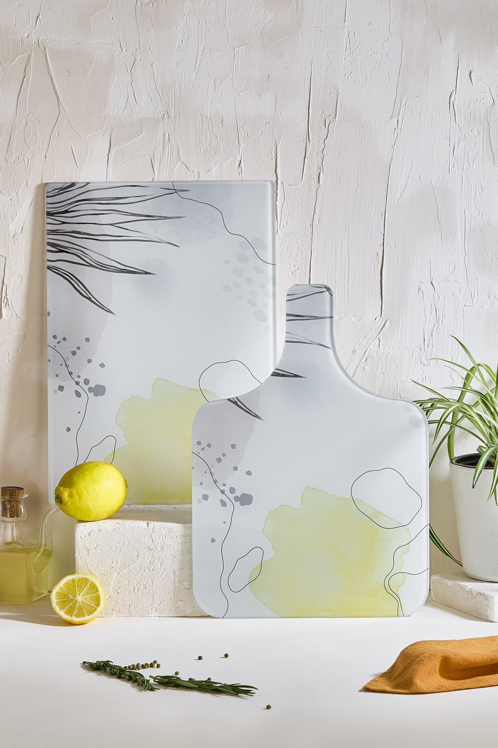 Bohemian 2'Li Cam Kesme Tahtası Seti - 25x35 - Isıya Dayanıklı Kırılmaz Kesme Tahtası