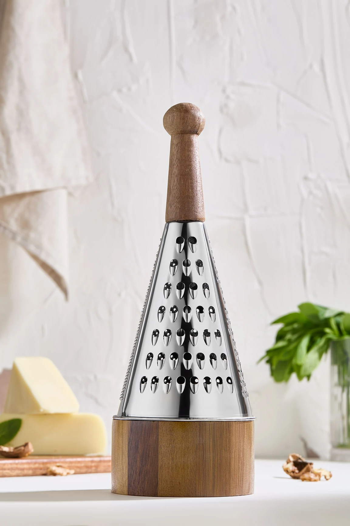 Akasya Ahşap Saplı Paslanmaz Çelik Rende - Hazneli