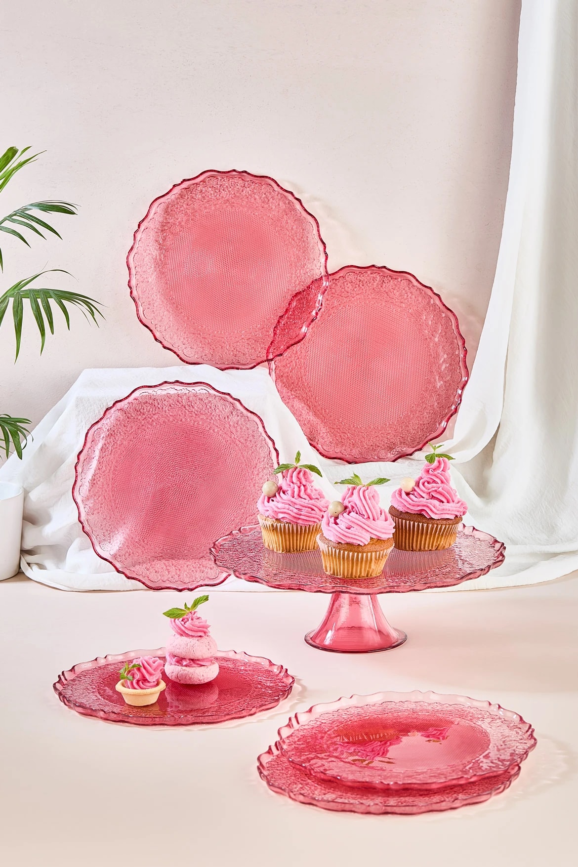 Goblen 7 Parça Pasta Servis Sunum Tabağı Seti