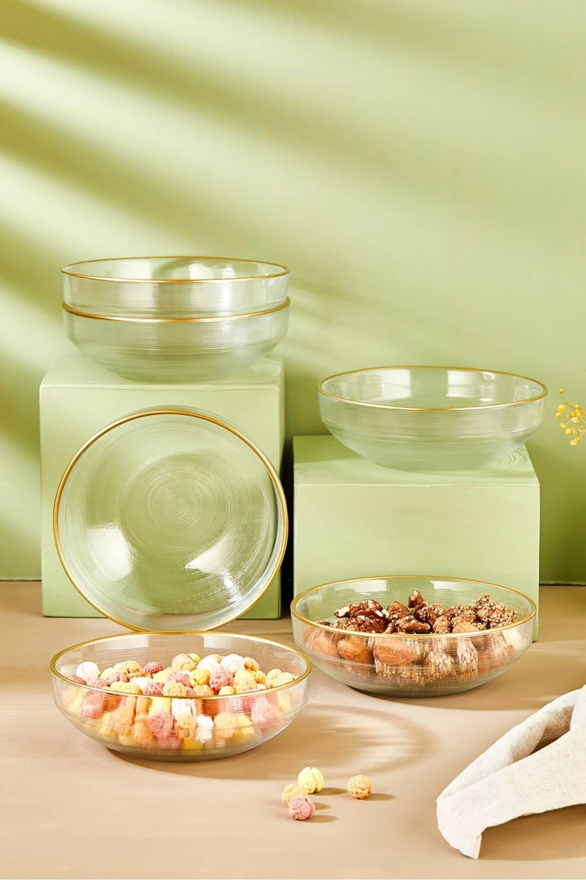 Ip 6 Parça Salata/çorba/çerez Cam Kase Seti