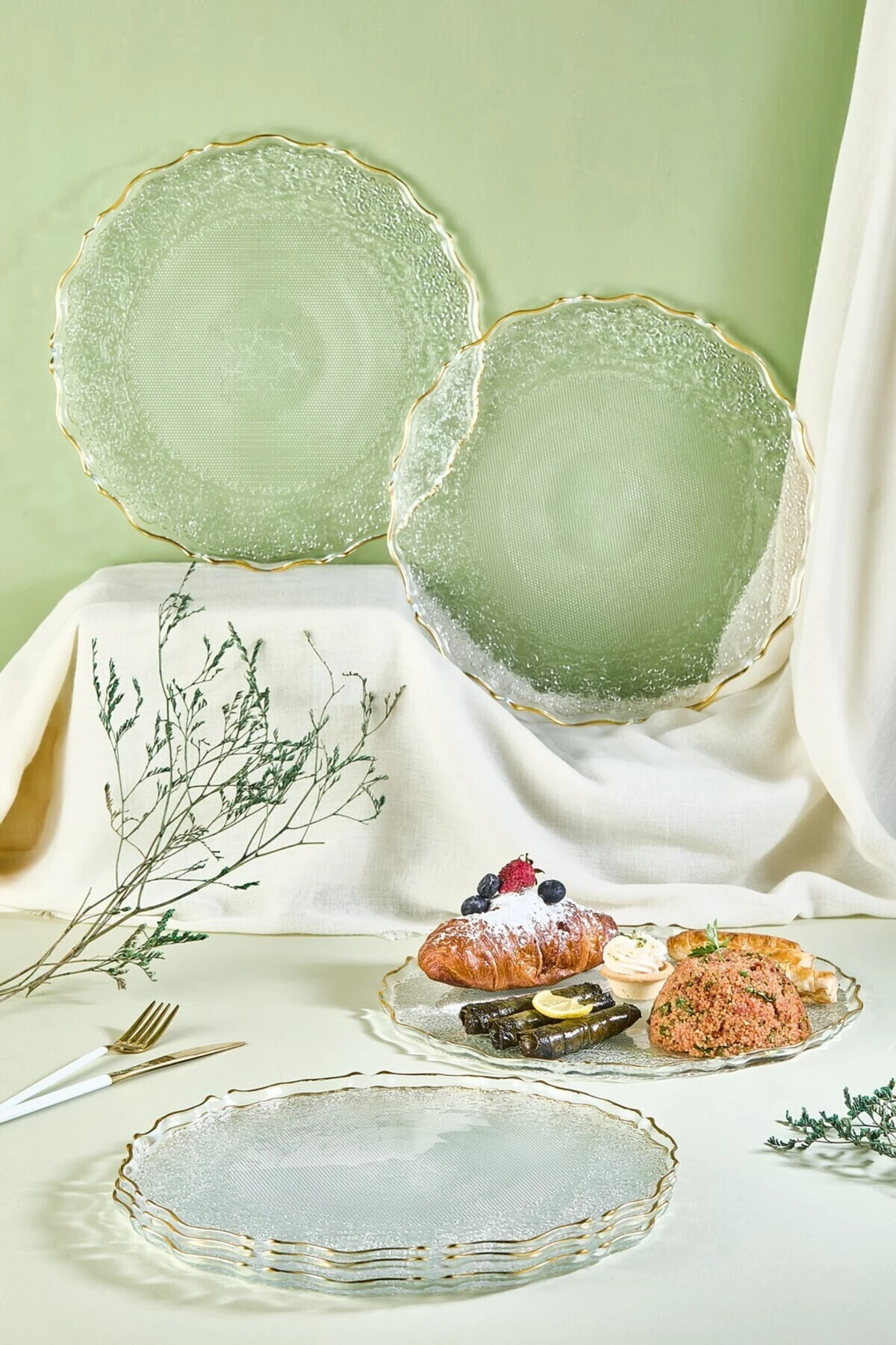 Goblen 28 Cm 6 Parça Servis Sunum Tabağı Seti - Şeffaf