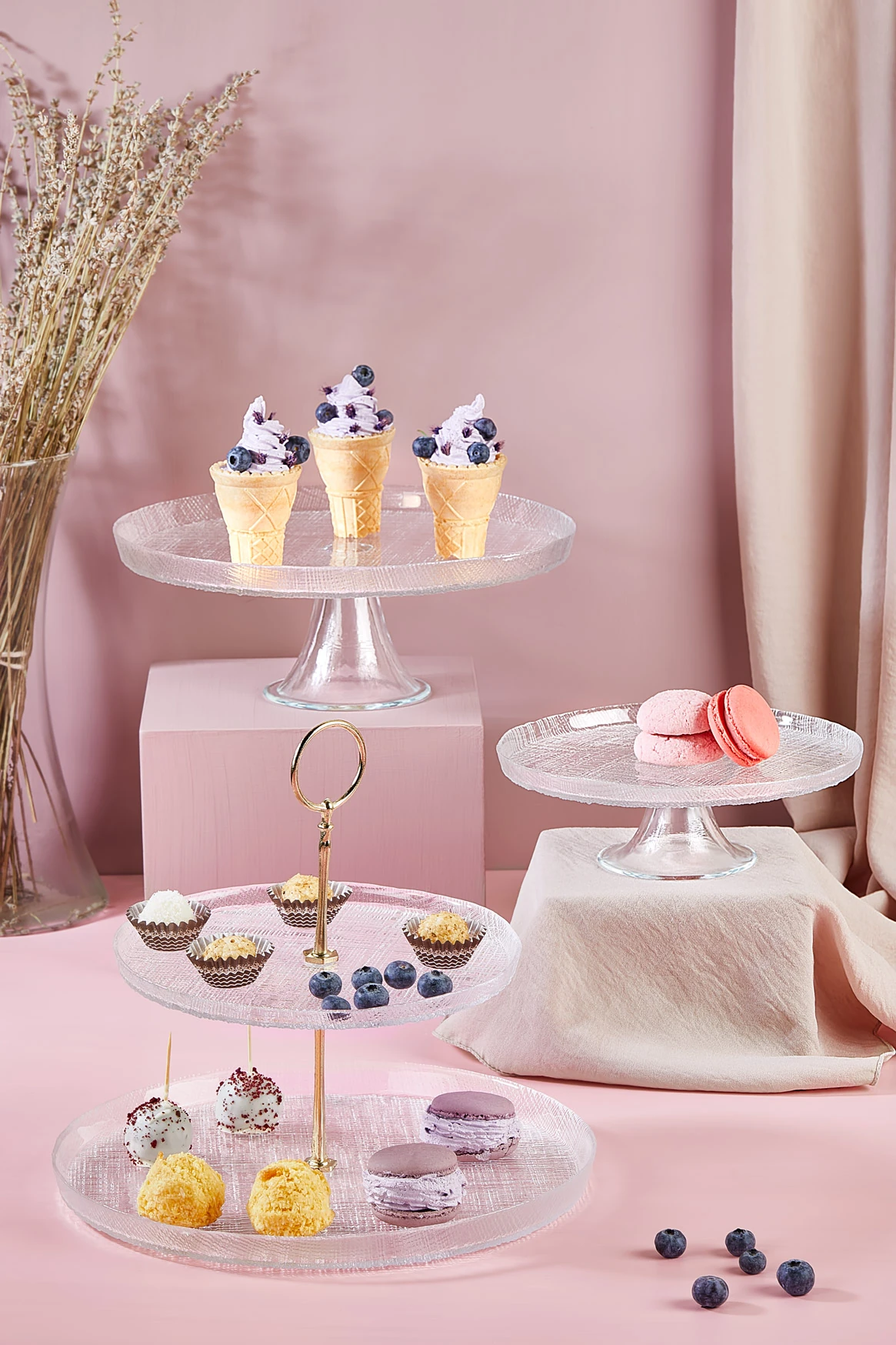 Felix 5 Parça Pasta/Kek/Tatlı Sunum Standı Seti