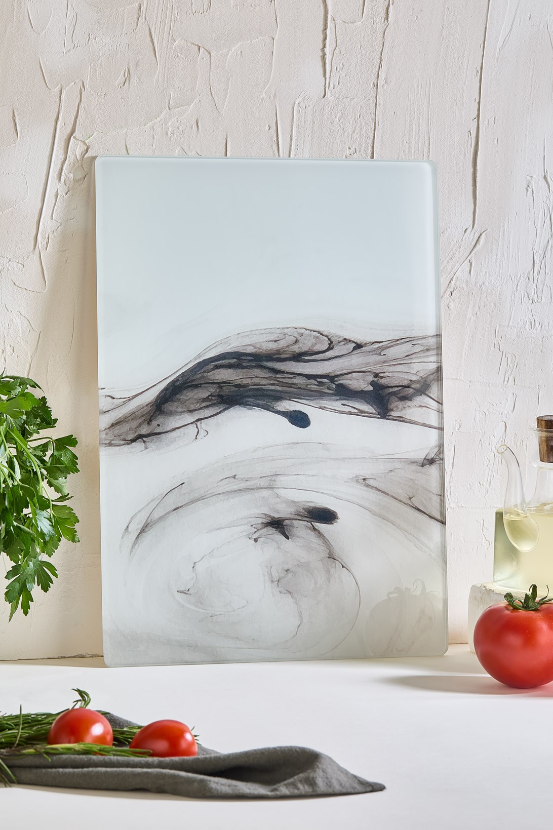 Marble Cam Kesme Tahtası - 25x35 - Isıya Dayanıklı Kırılmaz Kesme Tahtası